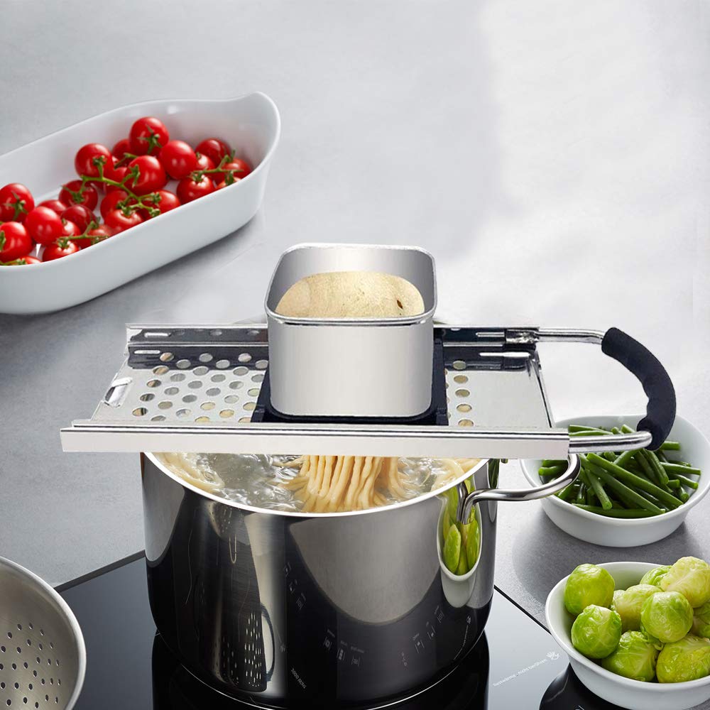 Premium Stainless Steel Spaetzle Maker - German Noodle & Dumpling Press with Ergonomic Handle | Dishwasher Safe | Perfect for Homemade Pasta, European Cuisine & Comfort Food Cooking