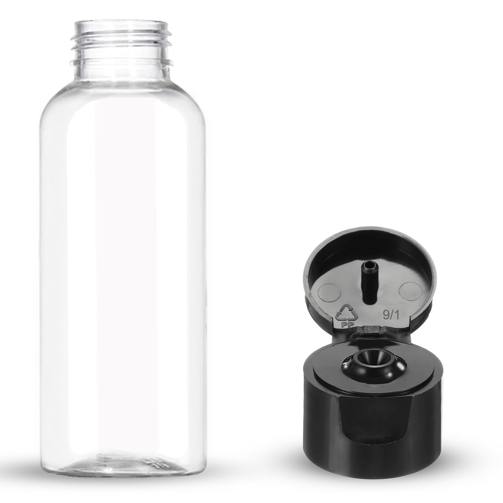 5 Pack 3.4 oz TSA Approved Travel Size Bottles - Leak Proof Refillable Toiletry Containers with Labels for Shampoo, Conditioner & Lotion - Perfect for Airplane Carry On, Gym & Vacation Essentials