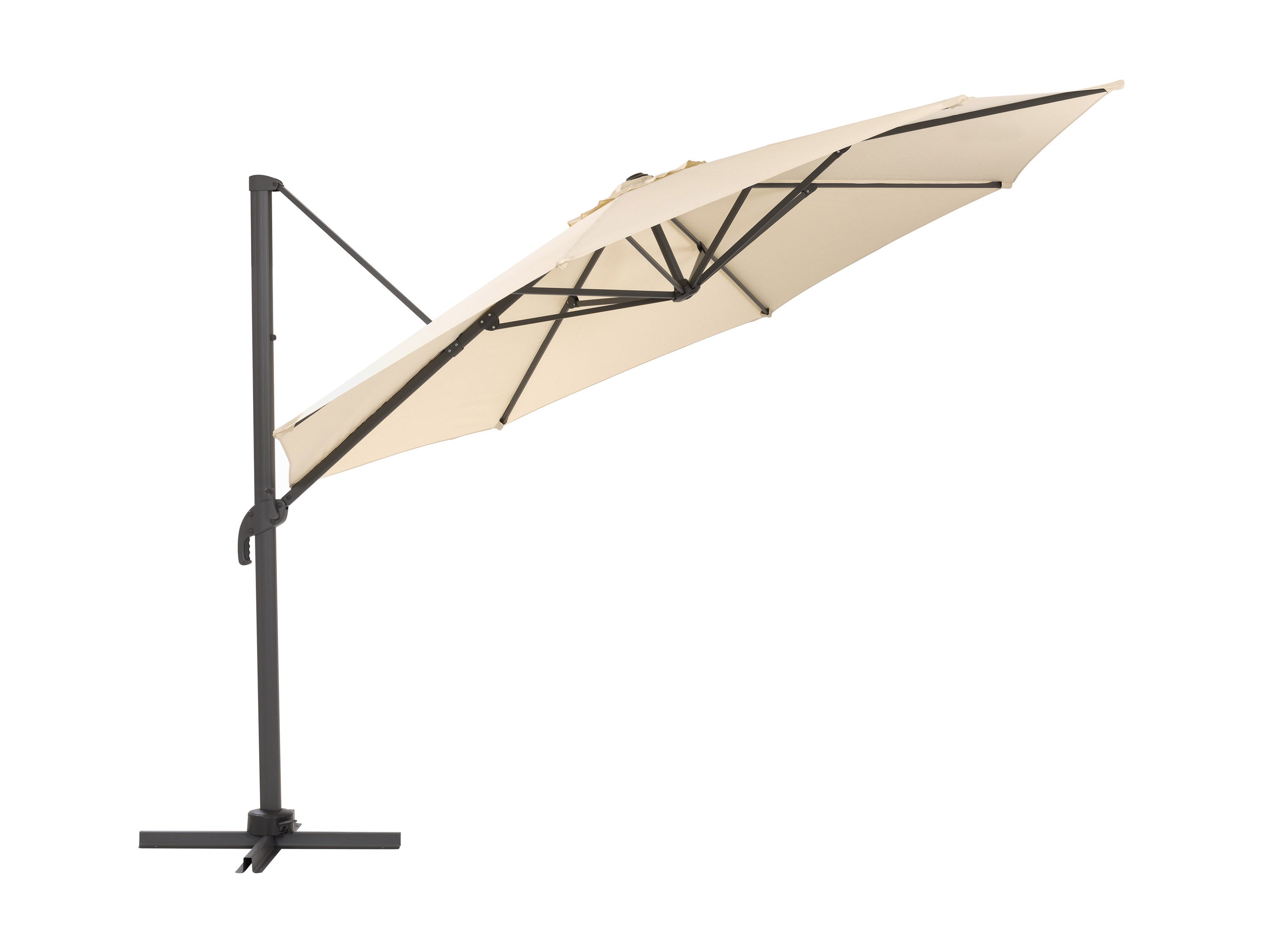 11.5ft Deluxe Offset Patio Umbrella in Warm White - Perfect for Poolside, Backyard, and Outdoor Dining Areas