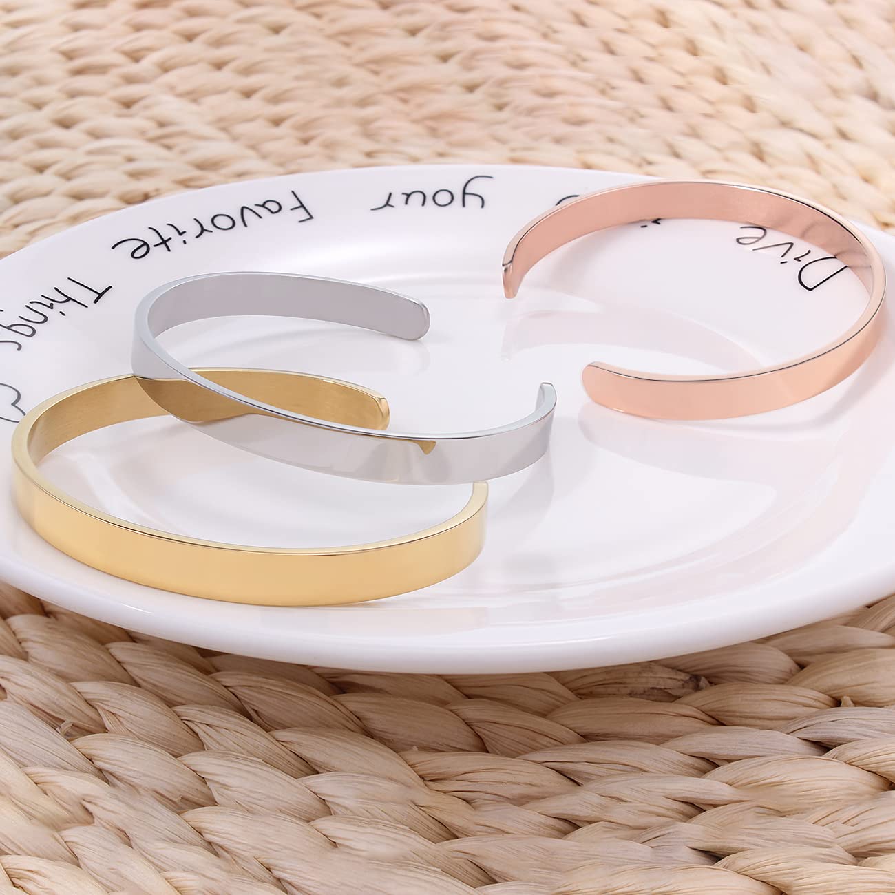 Inspirational Bracelets for Women - Best Friend Encouragement Gifts, Mantra Cuff Bangle for Daily Motivation, Yoga, and Meditation