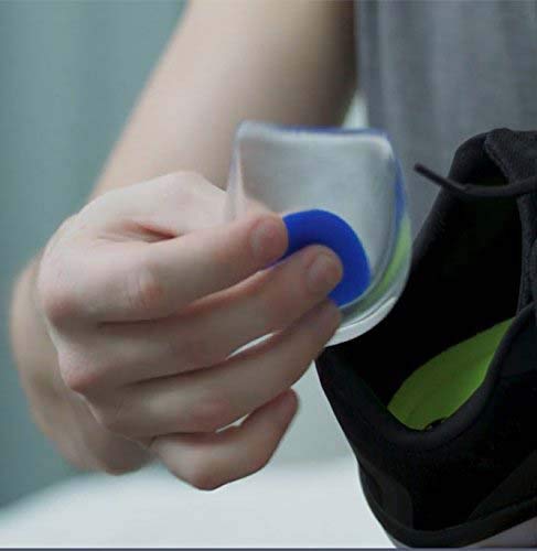 SPAREQUE Gel Heel Cups for Plantar Fasciitis Relief - Silicone Heel Pads for Heel Pain, Bone Spurs & Achilles Tendon Support - Shock Absorbing Cushions for Running, Walking & Standing All Day - Podiatrist Recommended Foot Care Solution