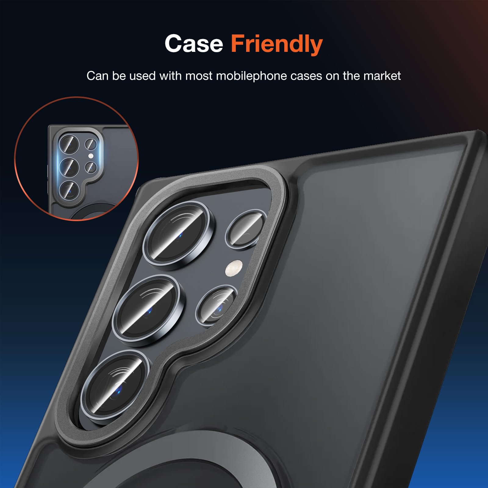 2 Pack 9H Hardness Silver Auto-Alignment HD Camera Lens Protector for Samsung Galaxy S24 Ultra - Metal Ring Back Screen Cover Film, Scratch Resistant, Case Friendly Accessories | Perfect for Outdoor Photography, Travel & Daily Protection