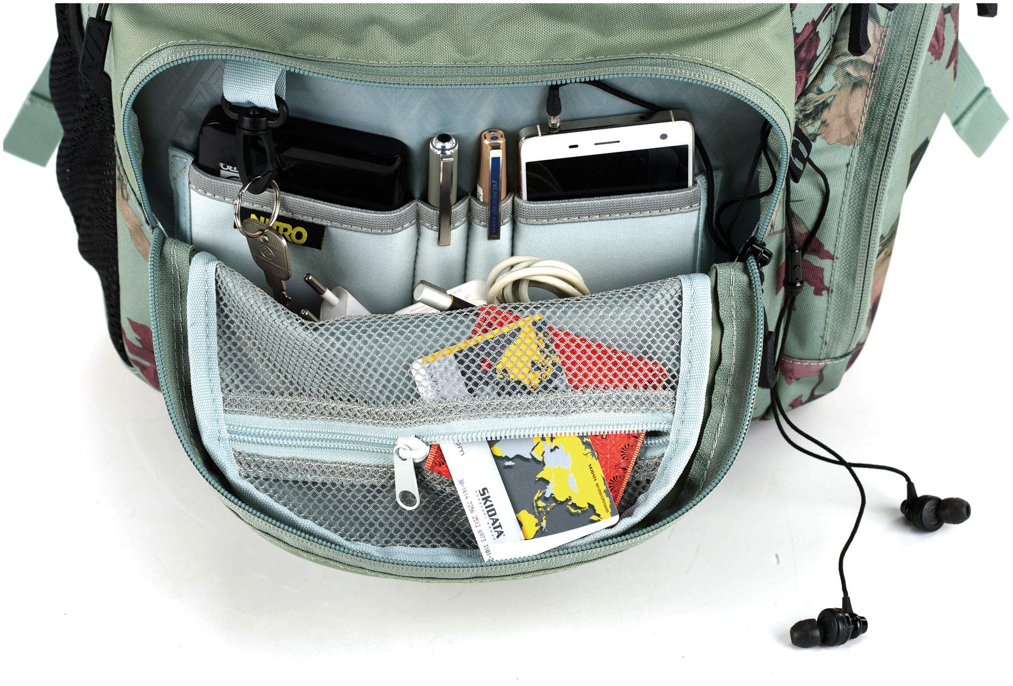 Nitro Unisex Adult Hero Pack 15 Backpack - Dead Flower Print, 52x38x23cm, 37L Capacity - Perfect for School, Travel & Outdoor Adventures