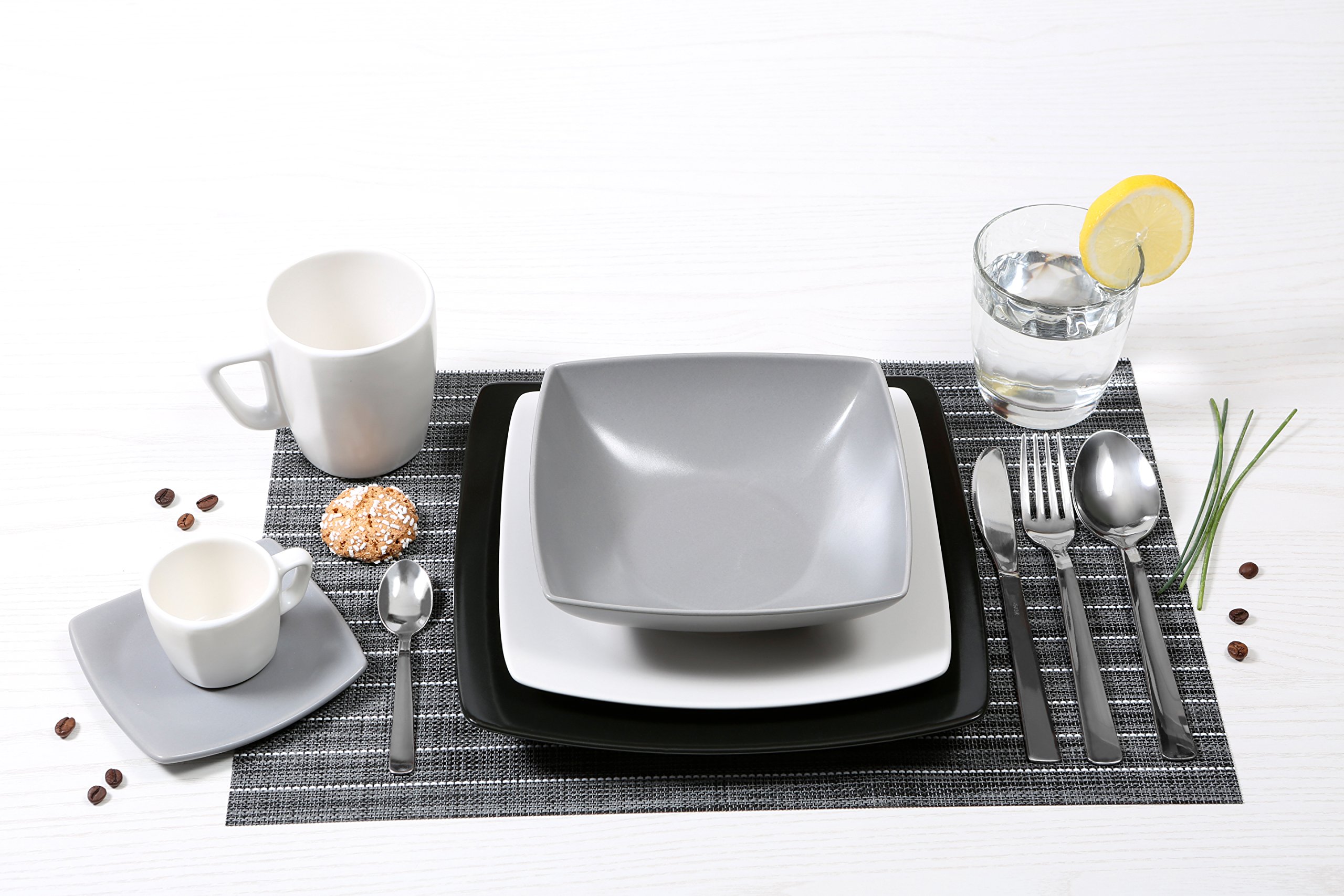 Premium Excelsa Ceramic Dinner Plate - 10.5 Inch Black Stoneware Plate Set for Elegant Dining, Restaurant & Home Use
