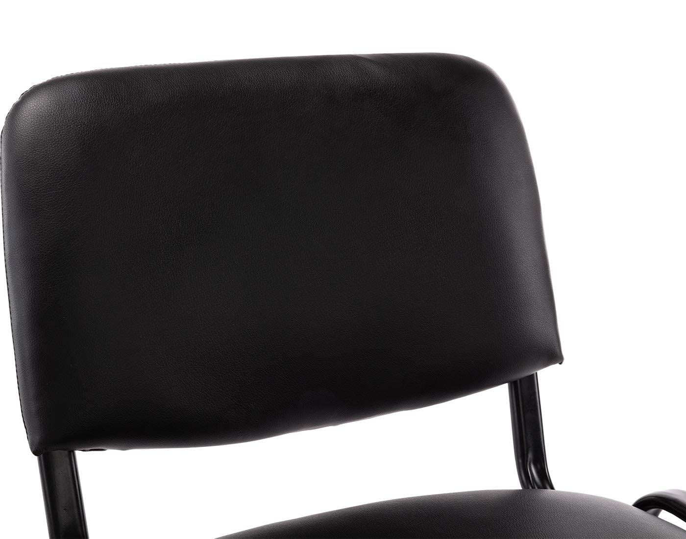 5-Pack Black PU Leather Conference Room Waiting Chairs - Armless Office Chairs Without Wheels for Meeting Rooms, Guest Reception, Lobby & Events - Durable & Comfortable Seating Solution