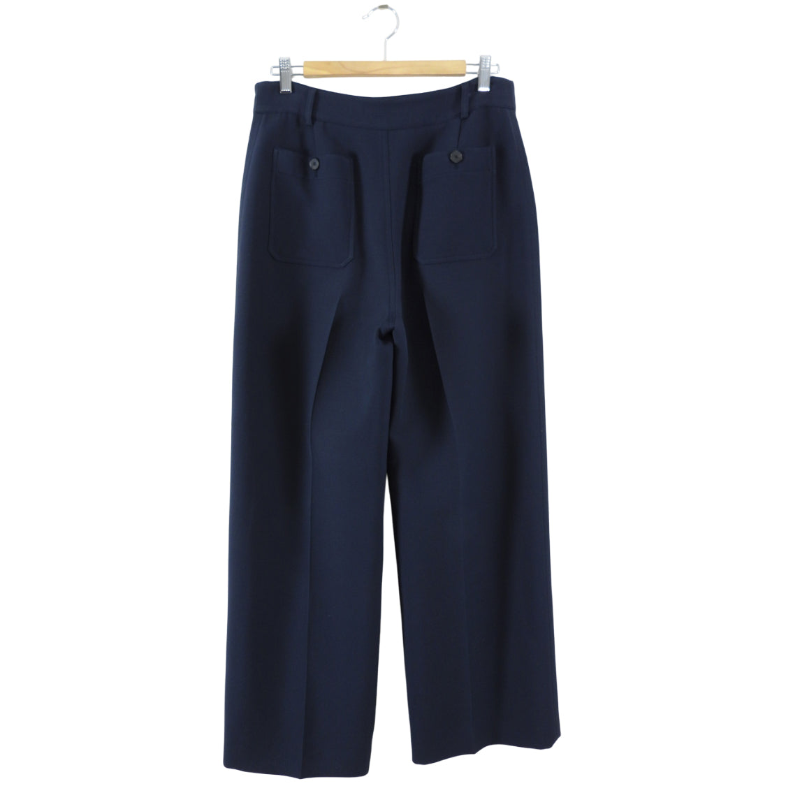 Christian Dior Navy Blue Front Patch Pocket Trousers for Women - Slim Fit Casual Pants | Perfect for Office Wear, Business Meetings & Smart Casual Outfits