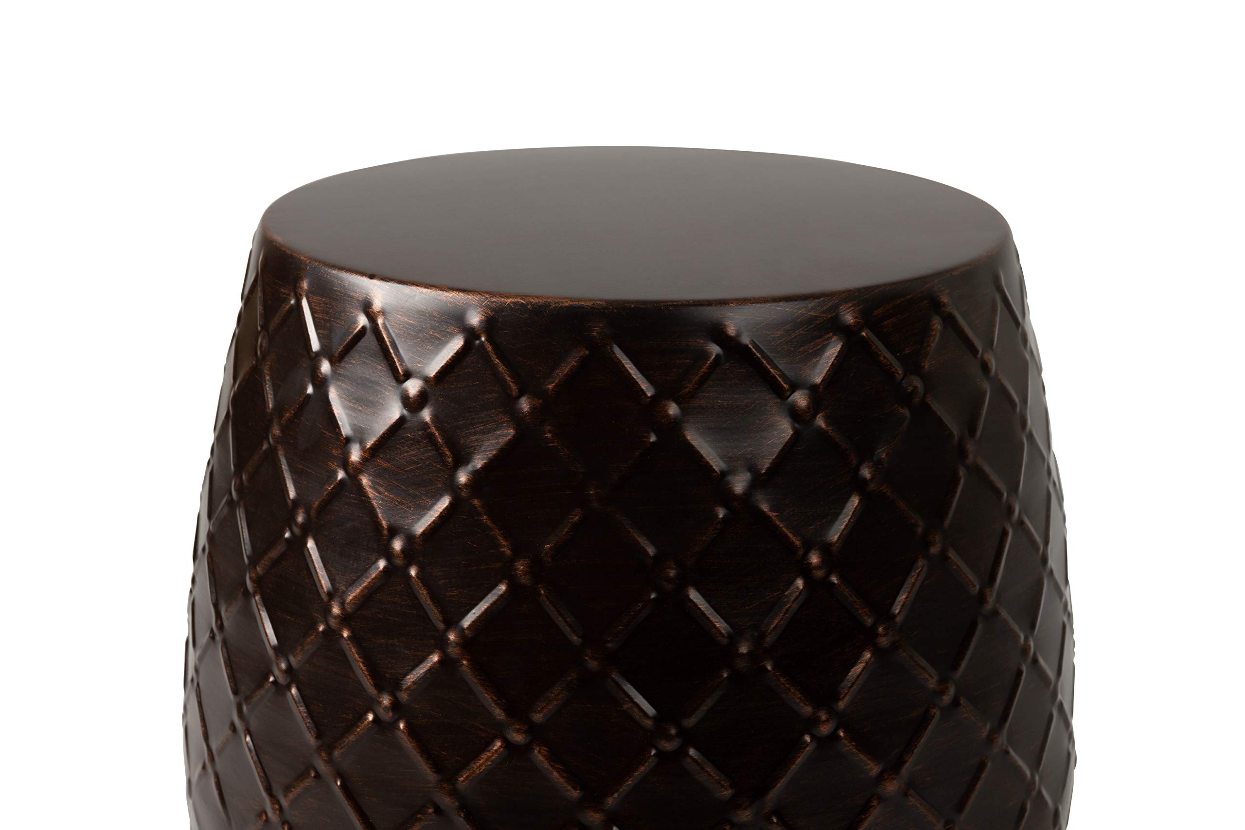 Patio Sense Braga Metal Stool Table - Multi-Functional End Table with Planter for Living Room, Bedroom & Outdoor Use - Antique Bronze Finish Modern Decor - Perfect for Small Spaces, Balcony & Patio Furniture