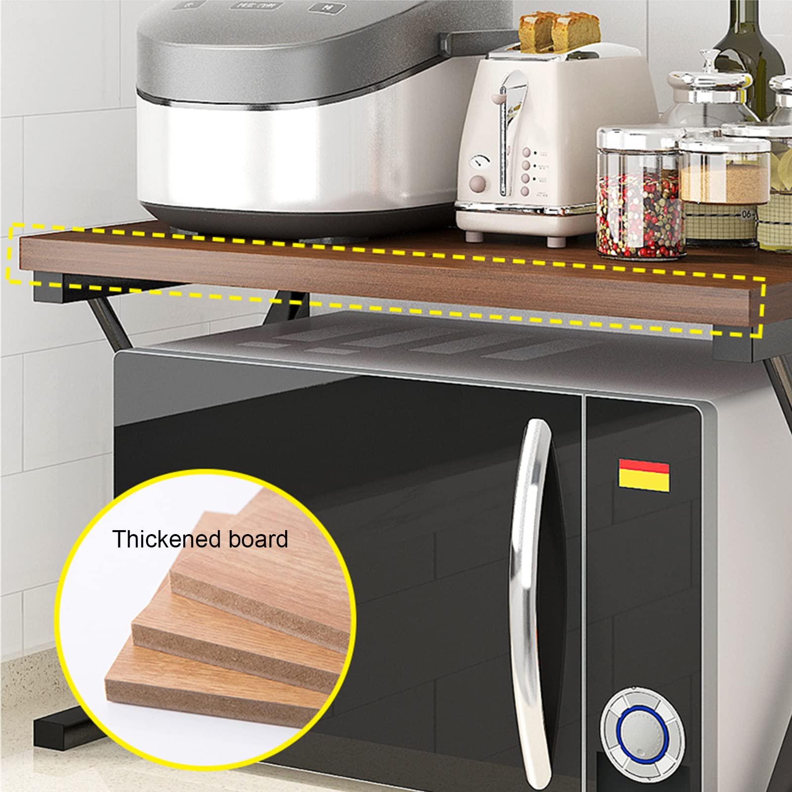 Universal Microwave Shelf for Countertop - Heavy Duty Metal Oven Rack & Kitchen Storage Organizer - Space Saving Solution for Small Kitchens, Countertops, and Pantries - Perfect for Microwaves, Toasters, and Small Appliances