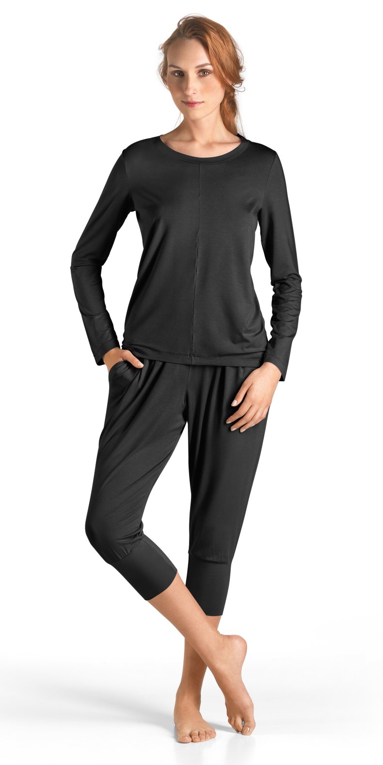 Hanro Women's Yoga Long Sleeve Workout Top - Moisture Wicking & Breathable for Yoga, Pilates & Gym Training
