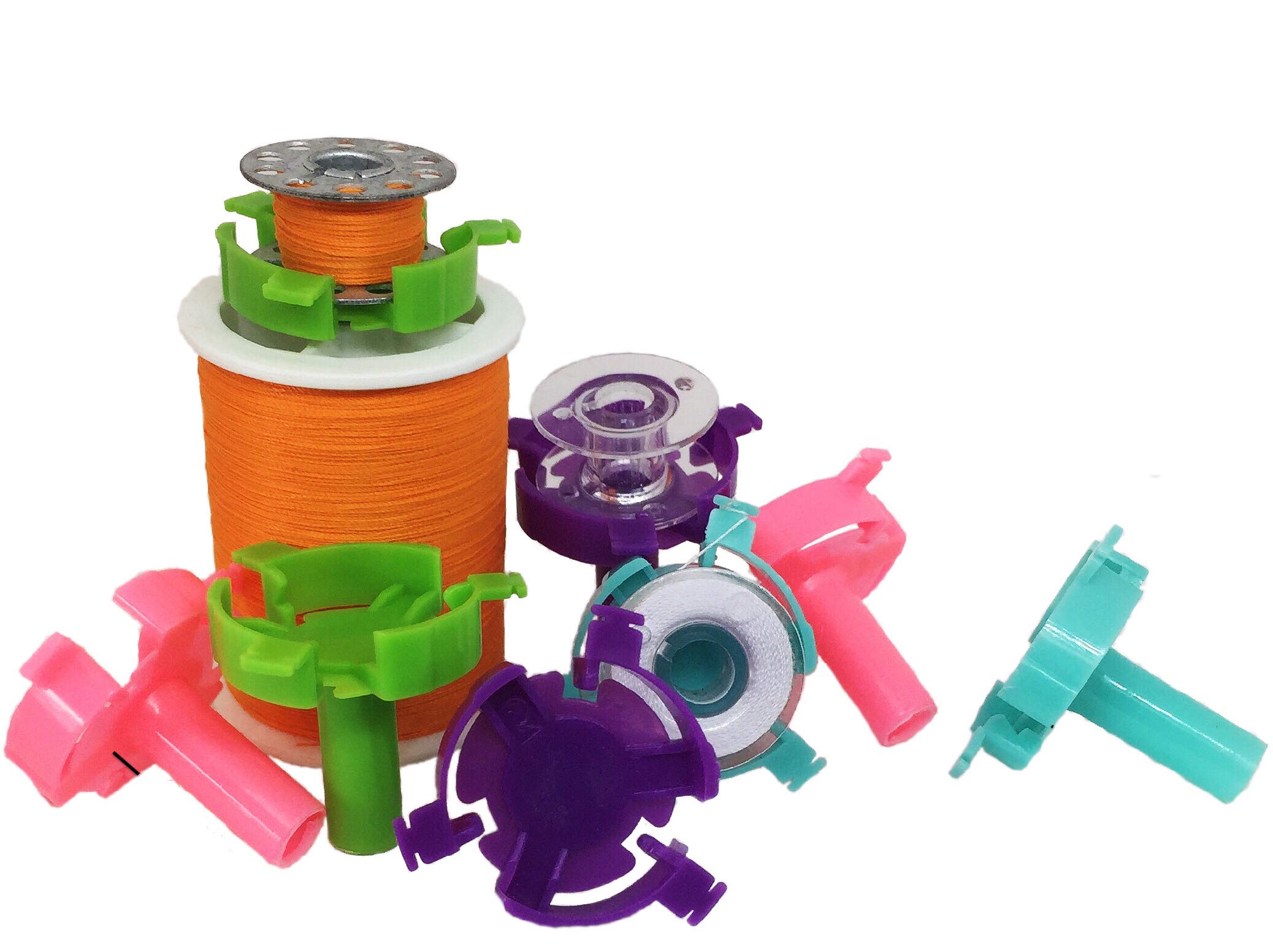 PeavyTailor 20-Pack Small Sewing Bobbin Clips - Colorful Thread Holder & Accessory Tool #7 for Quilting, Embroidery & Crafting Projects