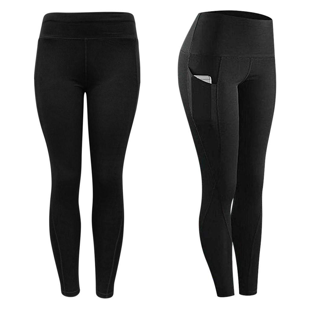 GXLONG Women's High Waist Yoga Pants with Pockets - Tummy Control Workout Leggings, Squat Proof Running Tights for Gym, Fitness & Lounge Wear