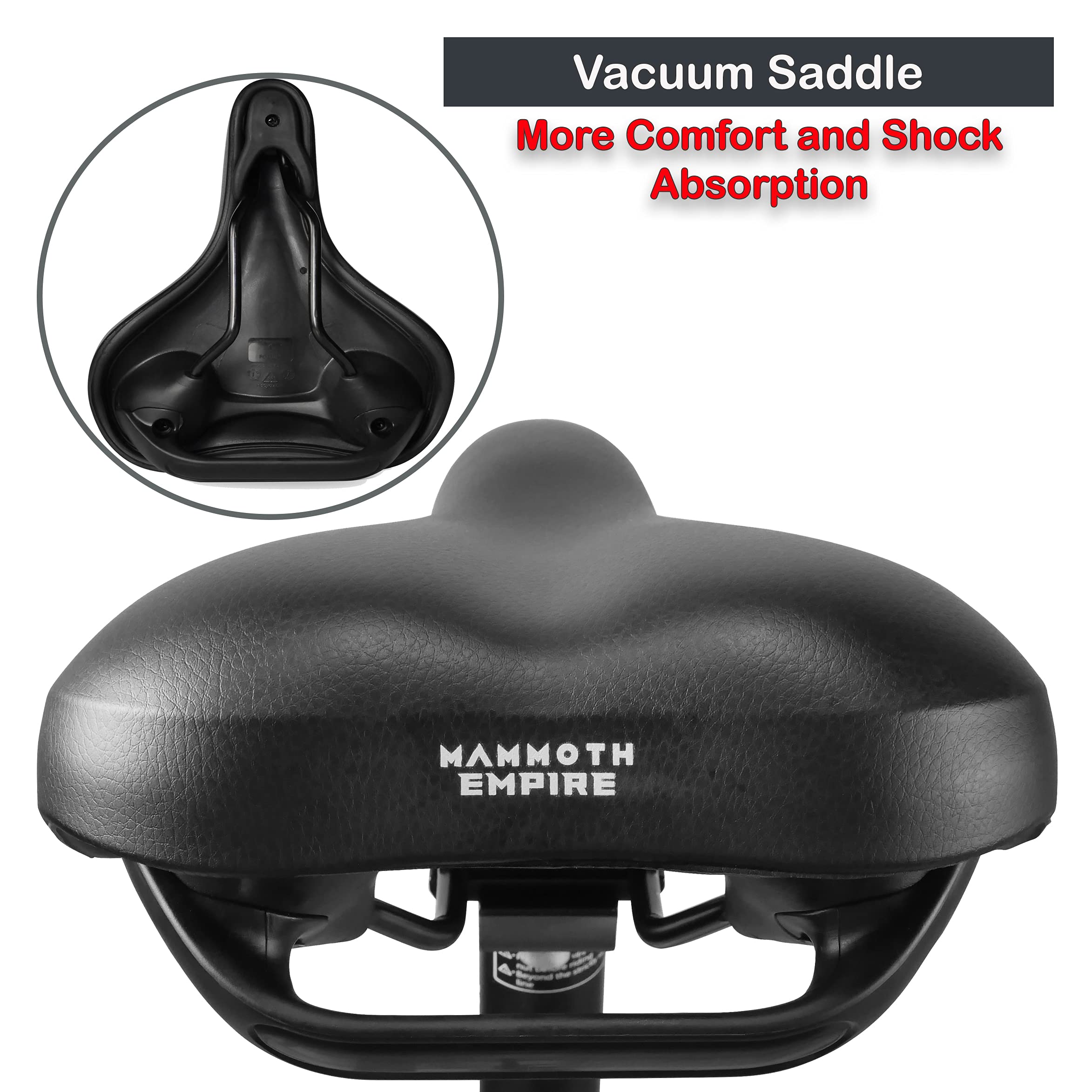Comfortable Wide Bike Seat for Women & Men - Padded Mountain & Road Bike Saddle - Perfect for MTB, Cycling, Commuting & Long Rides