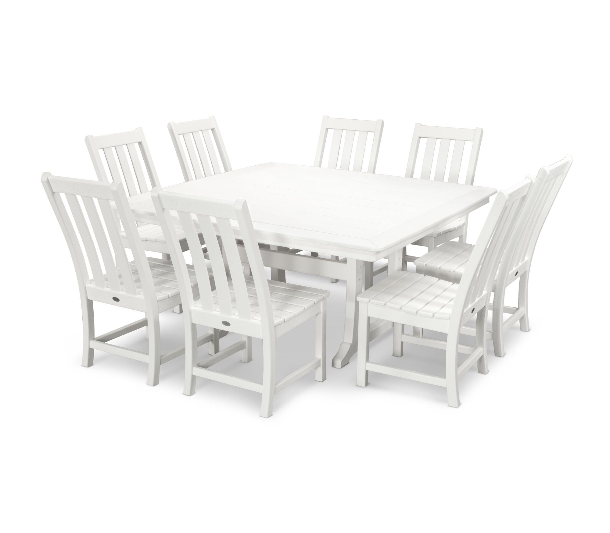 POLYWOOD Vineyard 9-Piece Outdoor Dining Set - Patio Furniture for Backyard, Poolside & Garden - Durable All-Weather Resin Wicker
