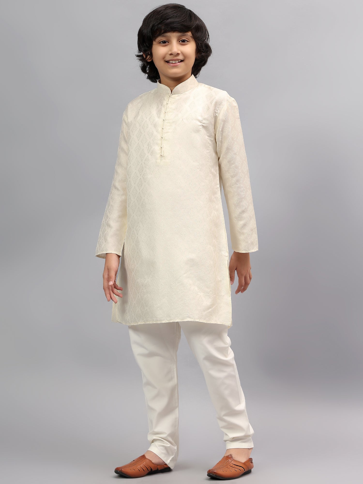 Stylish Blended Cream Kurta Trouser Set for Women | Comfortable Cotton Mix Ethnic Outfit | Perfect for Festivals, Weddings & Casual Wear