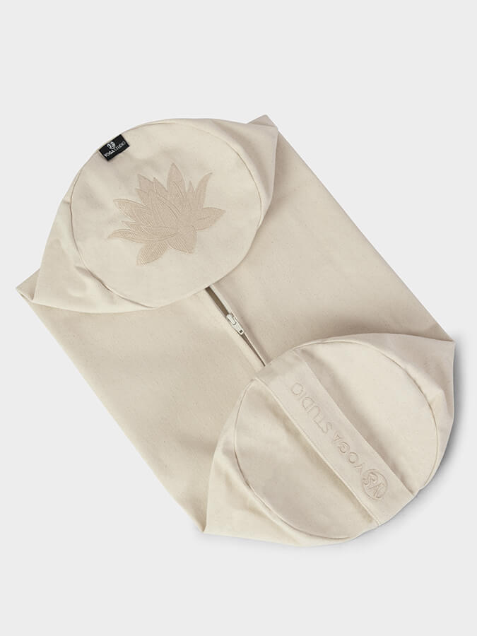 GOTS Certified Organic Cotton Yoga Bolster Cover - Eco-Friendly Replacement for Yoga Studio & Home Practice - Perfect for Meditation, Restorative Yoga & Relaxation