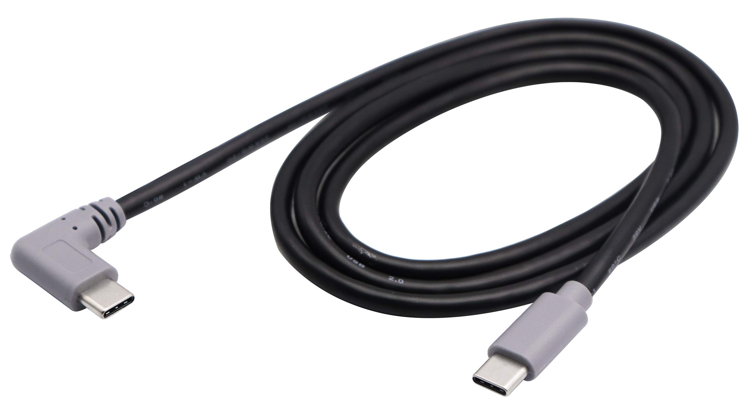 90 Degree Right & Left Angle USB Type-C Extender Cable - USB 2.0 Male to Male 3ft/1M for Fast Charging & Data Sync - Compatible with MacBook, Tablet, Smartphone & More Type-C Devices - Perfect for Tight Spaces & Travel Accessories