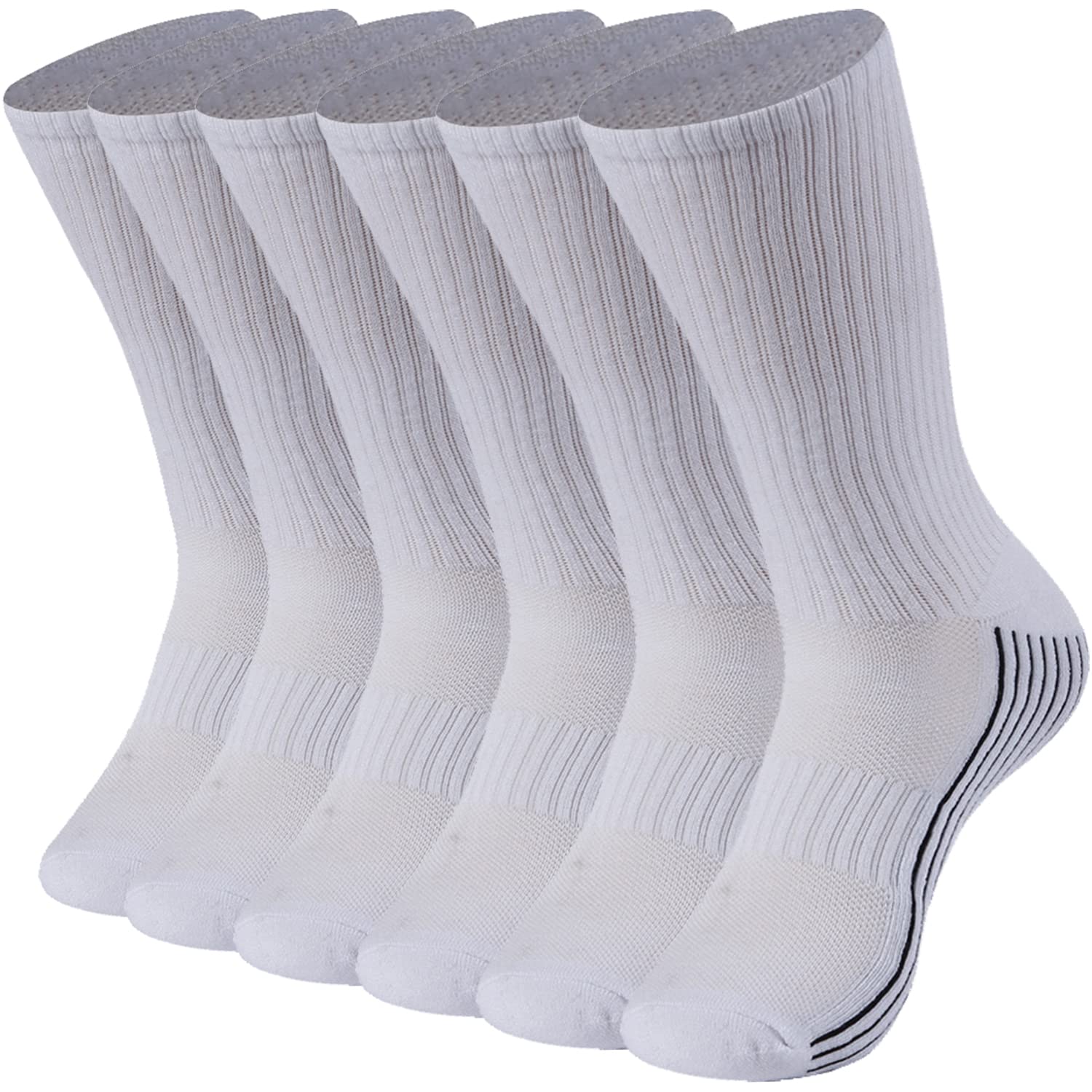 Sunew Bamboo Viscose Socks for Men & Women - 6 Pairs Soft Cushioned Crew Socks for Workout, Hiking, Running & Outdoor Activities | Breathable Moisture-Wicking Comfort Socks