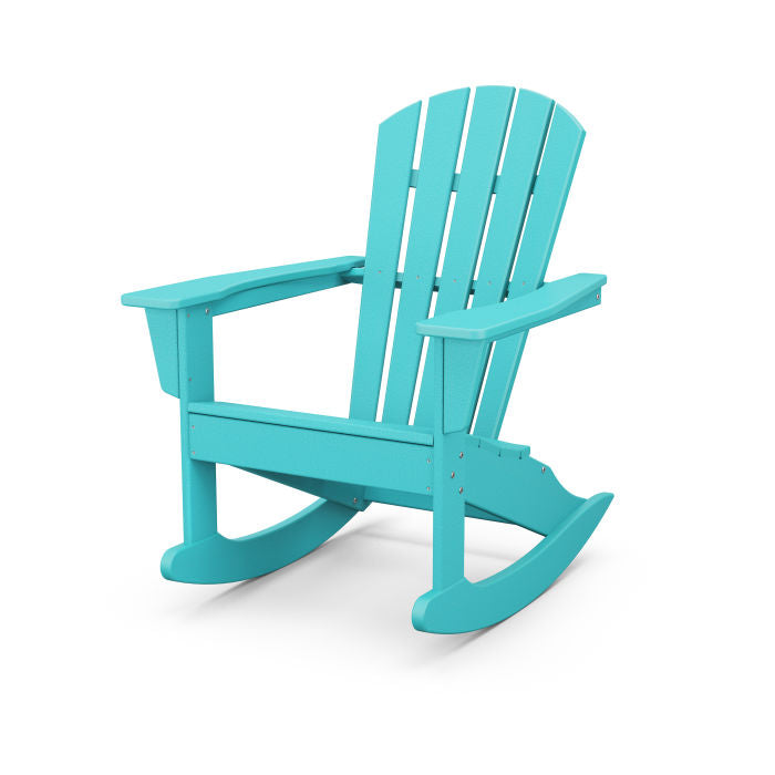 POLYWOOD Palm Coast Adirondack Rocking Chair - All-Weather Outdoor Rocking Chair for Patio, Garden & Poolside Relaxation