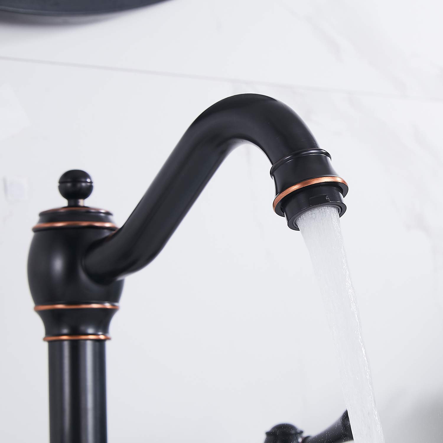 GGStudy Oil Rubbed Bronze 8-Inch Widespread Bathroom Faucet - 2 Handle 3 Hole Brass Sink Faucet with Pop-Up Drain - Perfect for Modern Bathroom & Powder Room Renovation