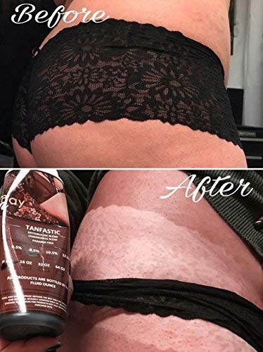 Tanfastic E Blend 10.5% Medium Dark Sunless Spray Tan Solution - 32 oz Bottle for Professional Spray Tanning & At-Home Self Tanning