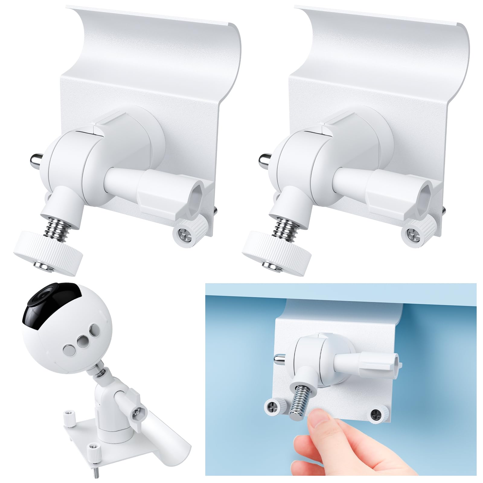 2 Pack Vinyl Siding Hooks for Security Cameras - No Drill Stainless Steel Mounting Clips - Weatherproof Outdoor Hangers Compatible with Ring Stick Up Cam & Indoor Cam - Perfect for Home Surveillance and Easy Installation