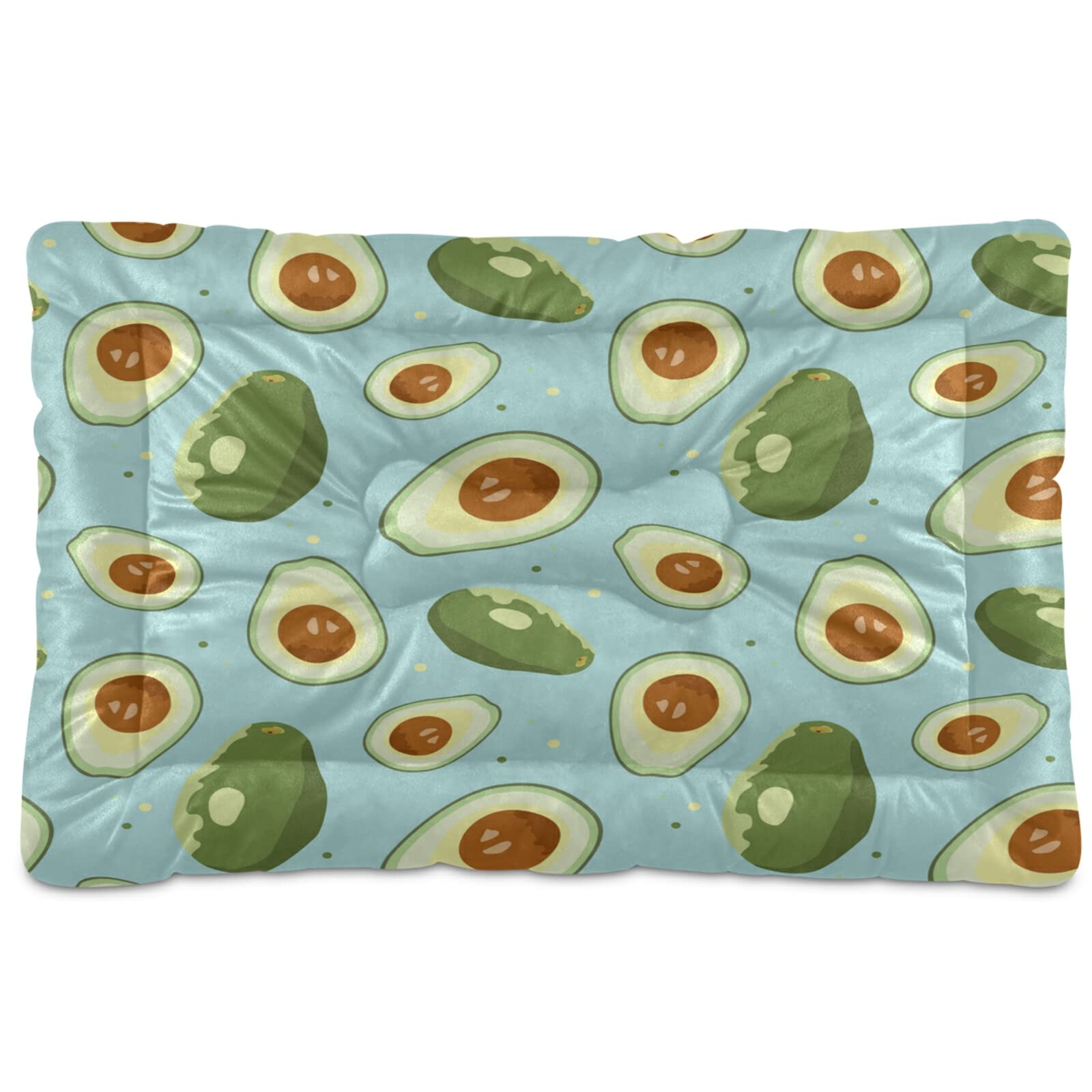 Xigua Avocado Pattern Pet Bed - Ultra Soft Rectangle Dog & Cat Bed for Small to Medium Pets, Comfortable Calming Bed (24x18 Inches) - Perfect for Living Room, Bedroom & Pet Nook