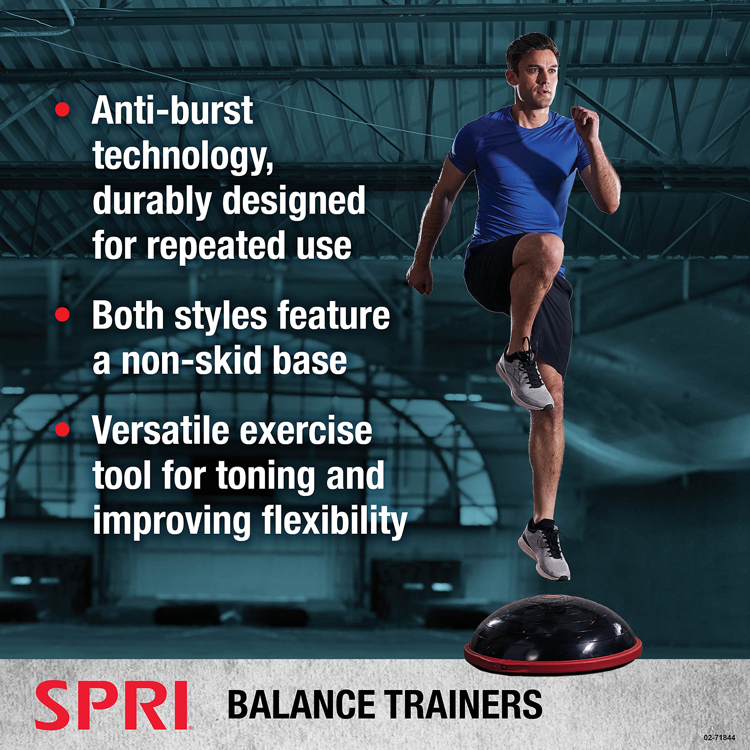 SPRI Balance Trainer Dome Half-Exercise Ball with Non-Slip Base - 65cm Pro & 50cm Sport for Core Strength, Stability Training & Flexibility | Home Gym, Yoga, Pilates & Physical Therapy Equipment