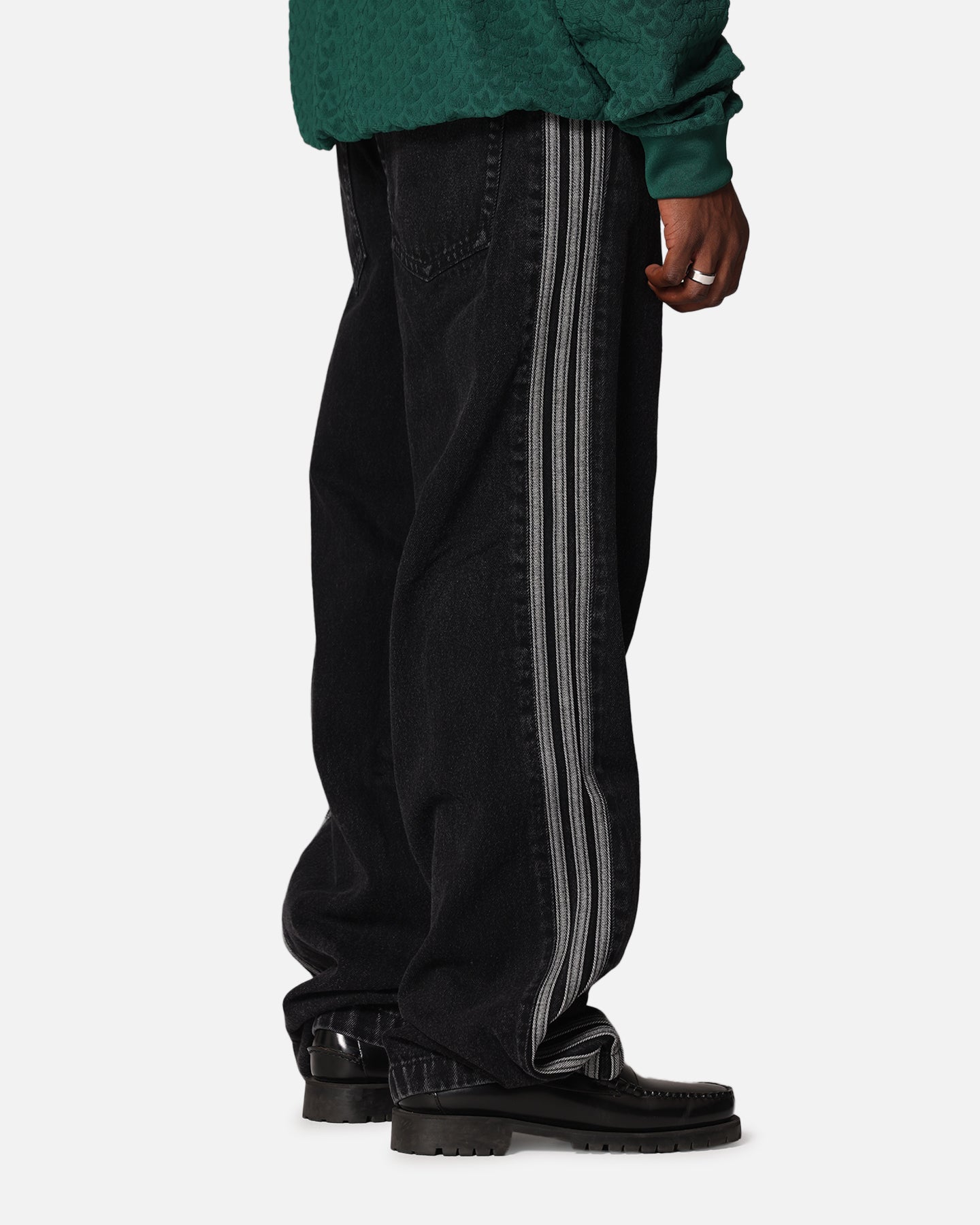 Adidas Adicolor Denim Firebird Pants for Men - True Black | Casual Streetwear & Athletic Joggers for Everyday Wear & Gym
