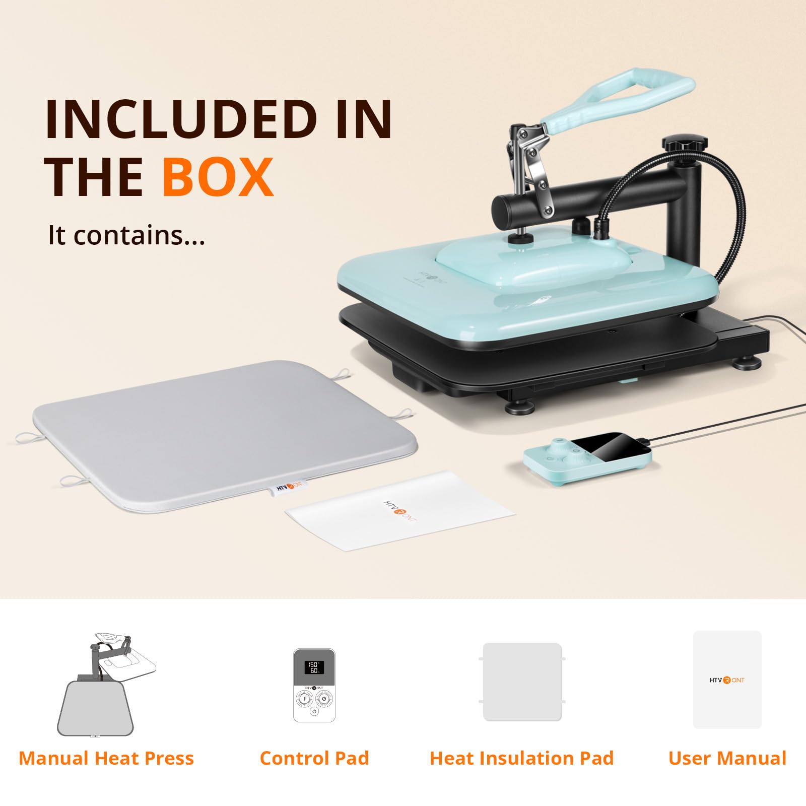 HTVRONT 15x15 Inch Swing Away Heat Press Machine for T-Shirts, Sublimation, Vinyl & Heat Transfer - Fast Heating & Even Heat Distribution - Professional T-Shirt Press for DIY Crafts, Custom Apparel & Small Business (Blue) - Perfect for Home Use, Craft Projects & Small Business Printing Needs