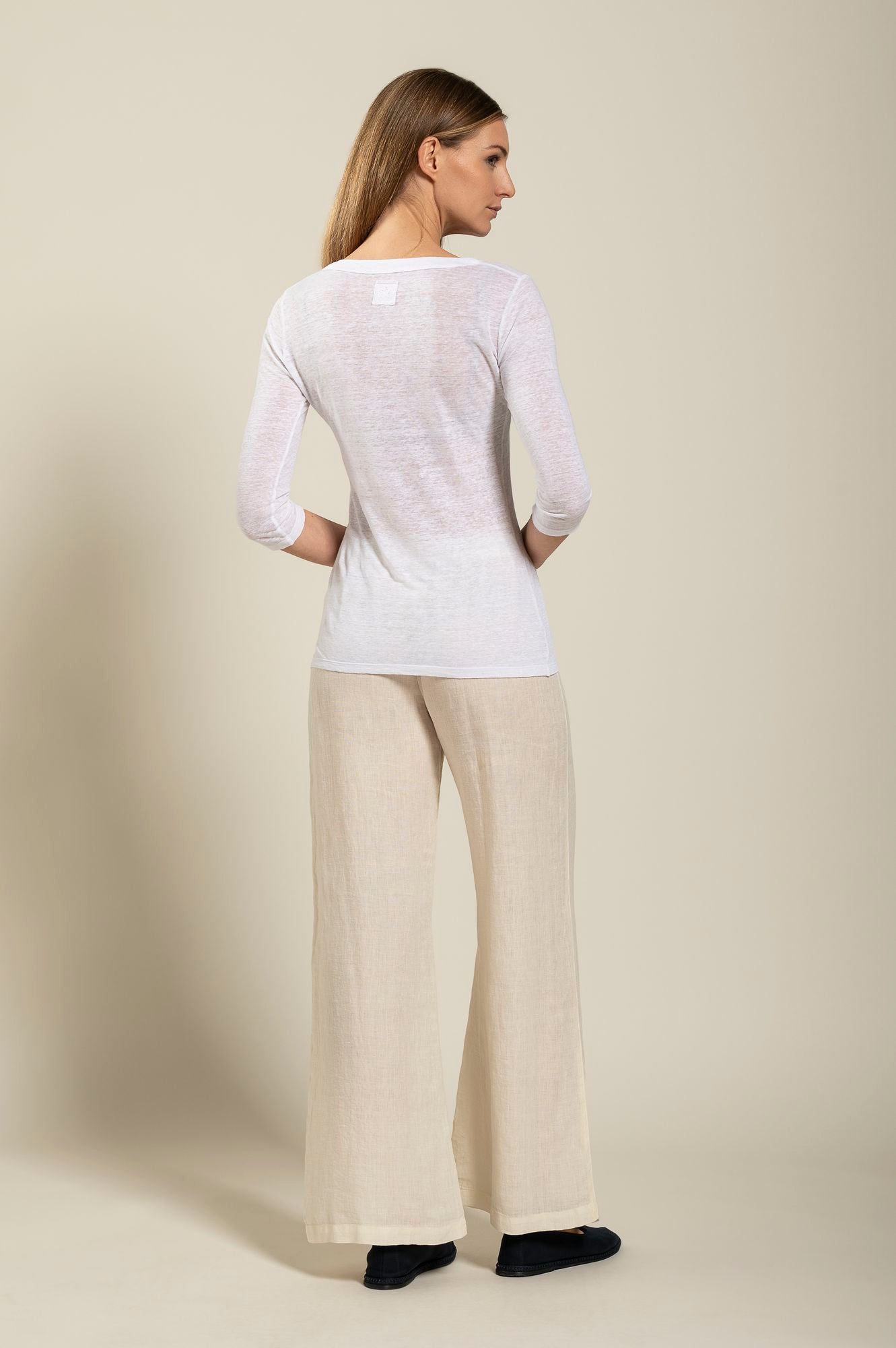 V Neck Three Quarter Sleeve Women's Blouse - Flowy Casual Tops for Summer, Work & Everyday Wear | Breathable Comfort Fit for Office, Date Night & Weekend Outings