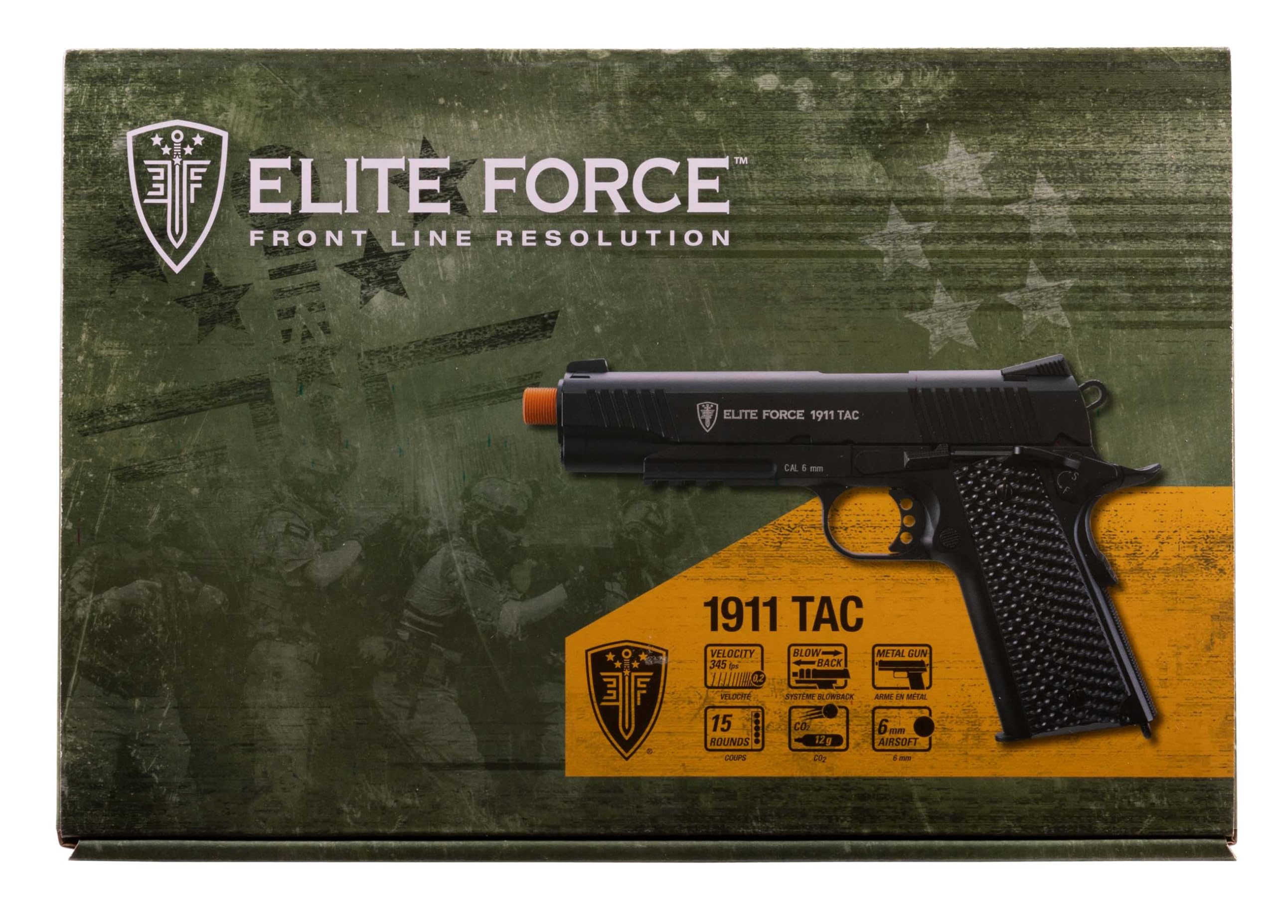 Elite Force 1911 Blowback 6mm BB Pistol Airsoft Gun - Realistic CO2 Powered Airsoft Pistol for Training & Competition | Outdoor Shooting & Tactical Games