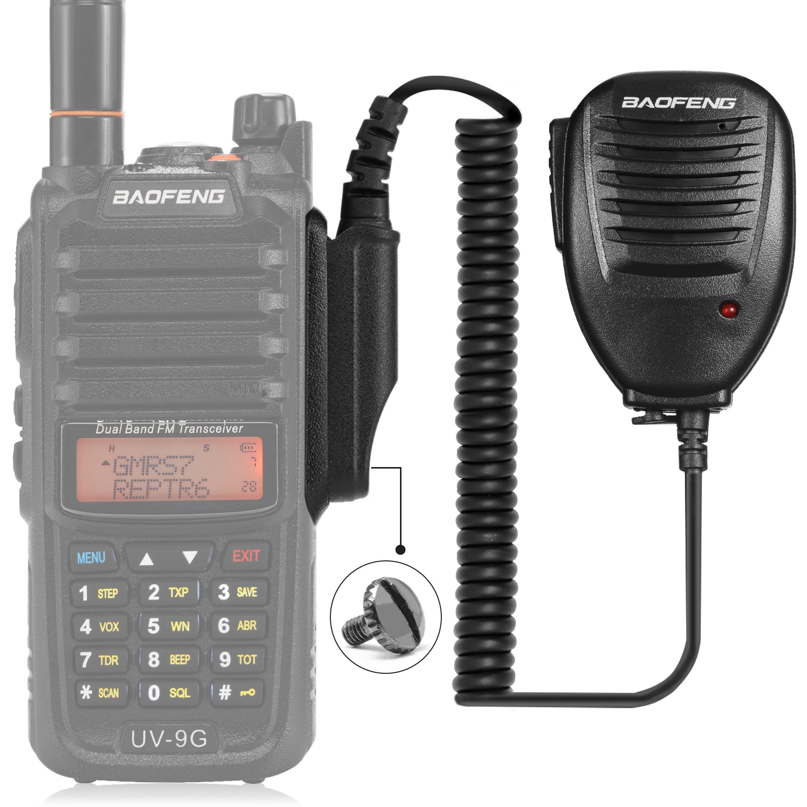 Waterproof Shoulder Speaker Mic for Baofeng UV-9G GT-3WP BF-9700 UV-9R UV-82WP Radios | Durable Two-Way Radio Accessory for Outdoor, Construction & Emergency Communication