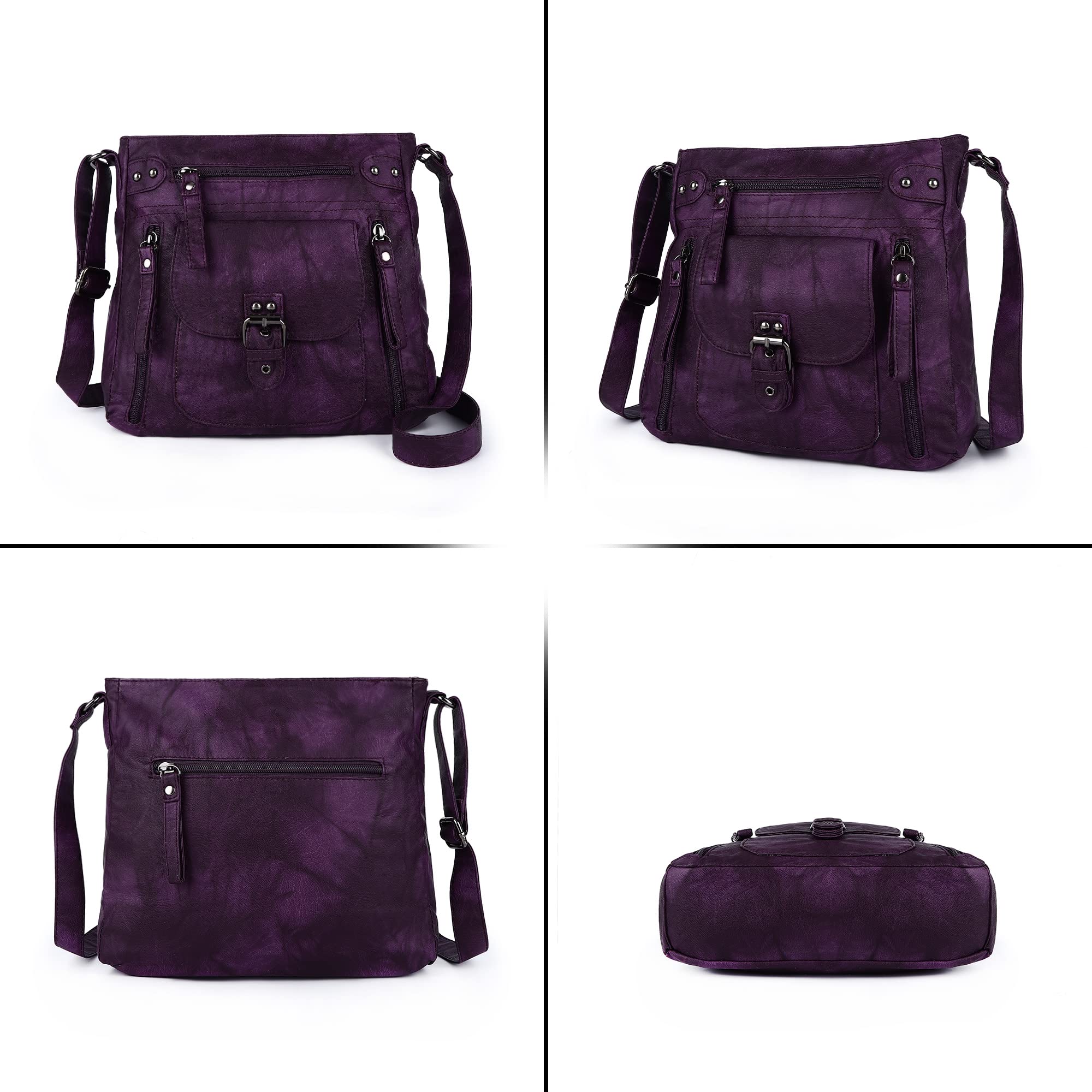 Angel Kiss Women's Crossbody Shoulder Bag - Multi Pocket Soft Hobo Purse for Daily Use, Medium Size - Perfect for Work, Travel & Shopping