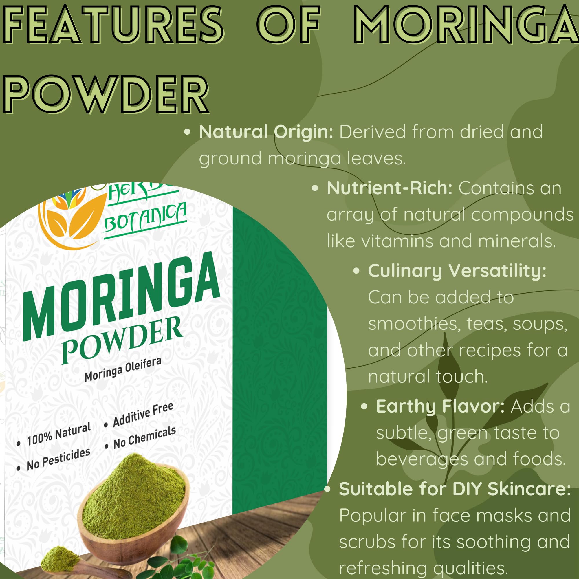 Premium Organic Moringa Oleifera Leaf Powder - 100% Pure Indian Superfood (5.3oz) | Rich in Vitamins & Antioxidants | Boost Immunity & Energy | Perfect for Smoothies, Teas & Healthy Morning Drinks