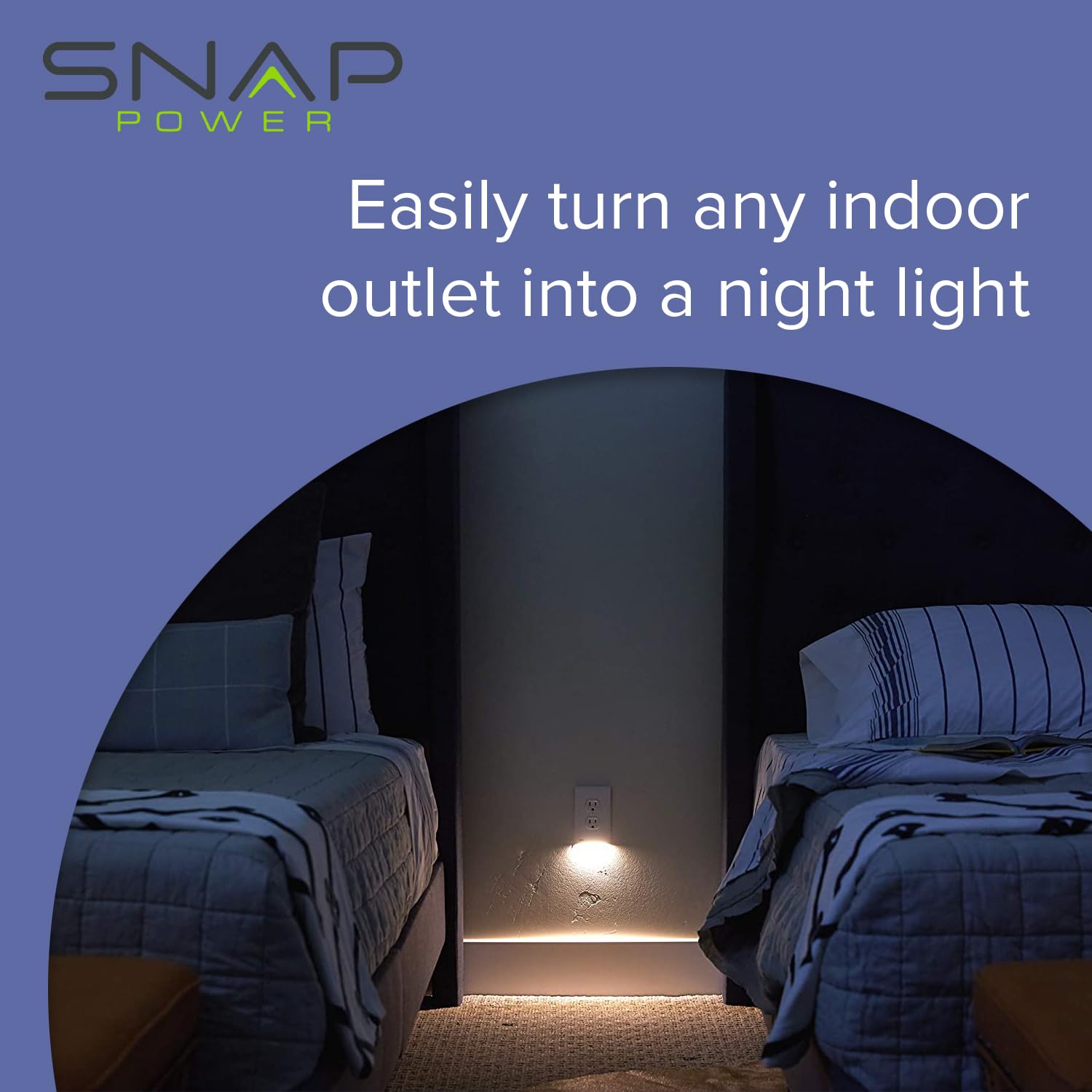 4 Pack SnapPower GuideLight 2 LED Night Light Outlet Cover - Automatic On/Off Sensor Wall Plate for Standard Decor Outlets (Not GFCI) - Ivory - Perfect for Hallways, Bedrooms & Bathrooms at Night