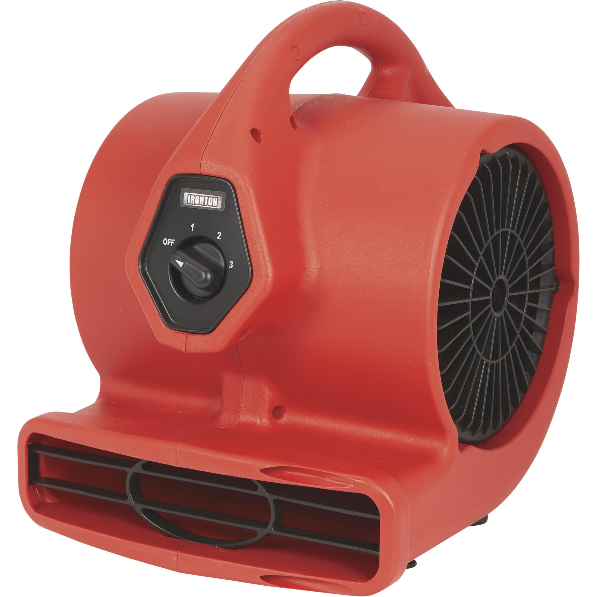 Ironton 1/8 HP 500 CFM Mini Air Mover & Dryer with Built-in Electrical Outlet - Portable Fan for Water Damage Restoration, Floor Drying, and Workshop Ventilation