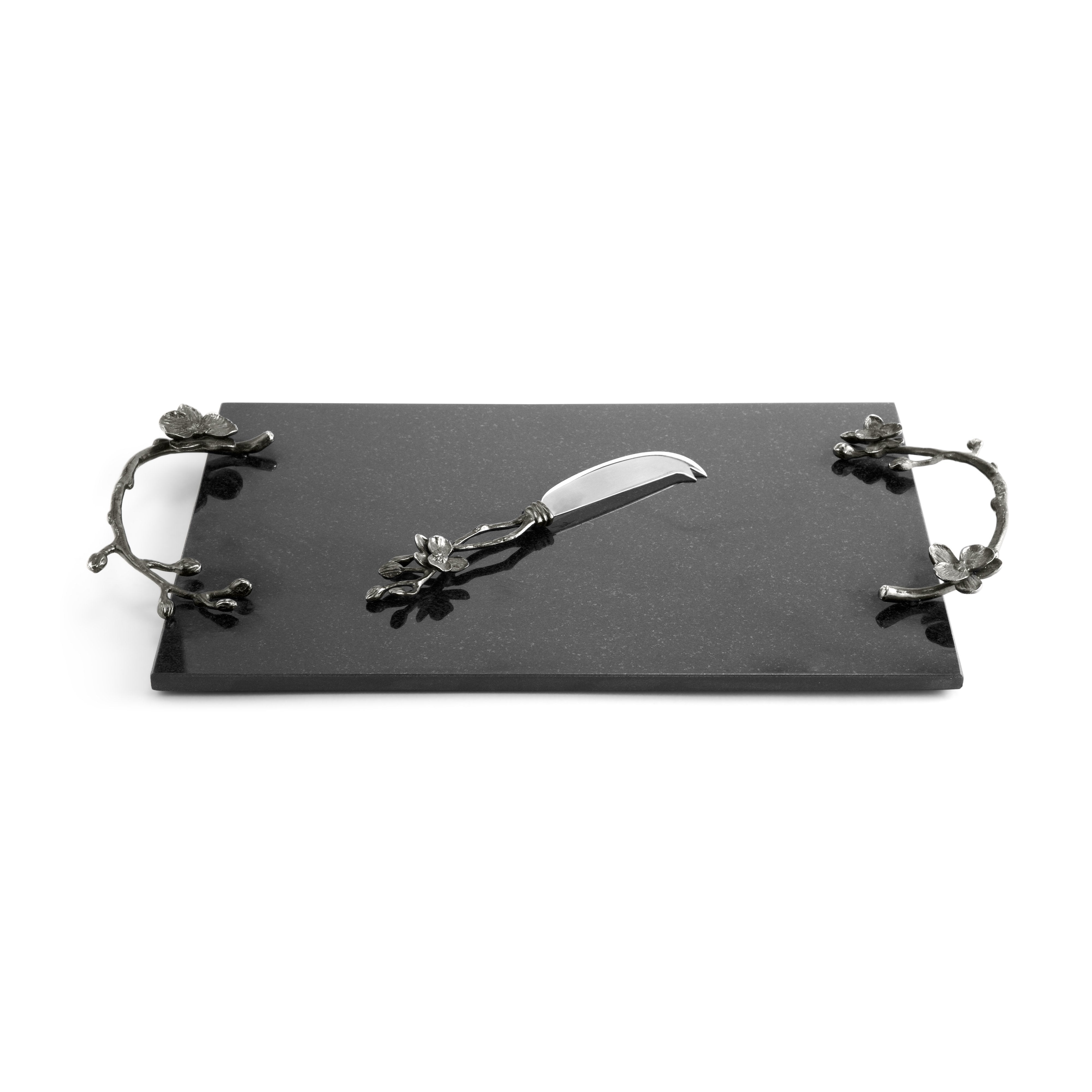Premium Black Orchid Wood Cheese Board Set with Stainless Steel Knife - Perfect for Wine Pairing, Charcuterie & Entertaining Guests