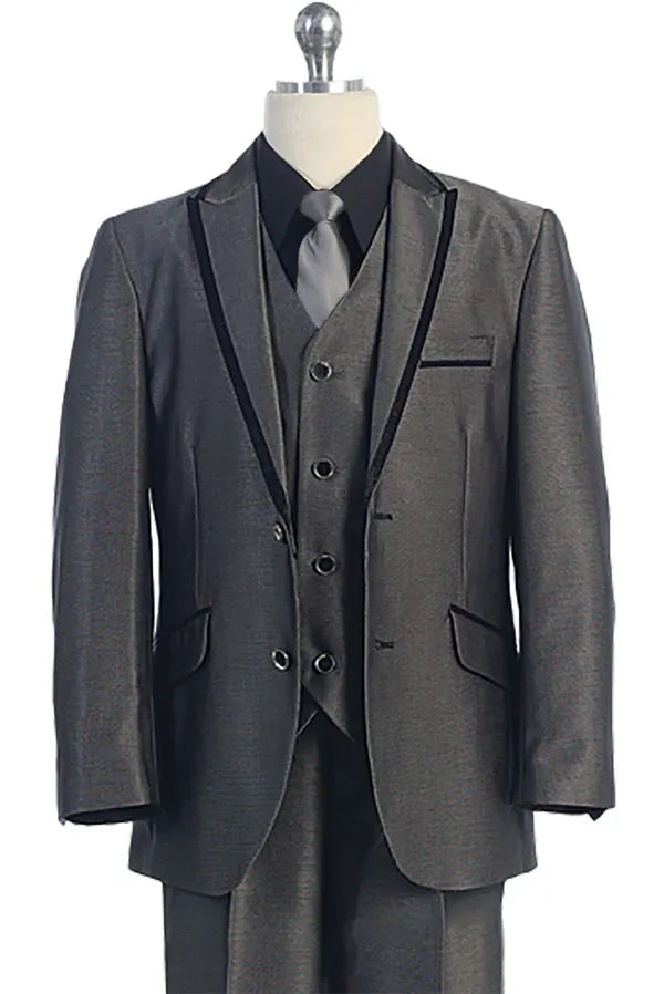 Shiny Charcoal Classic Suit for Men - Premium Business Formal Wear (Y10 01379) | Perfect for Weddings, Office Meetings & Special Occasions