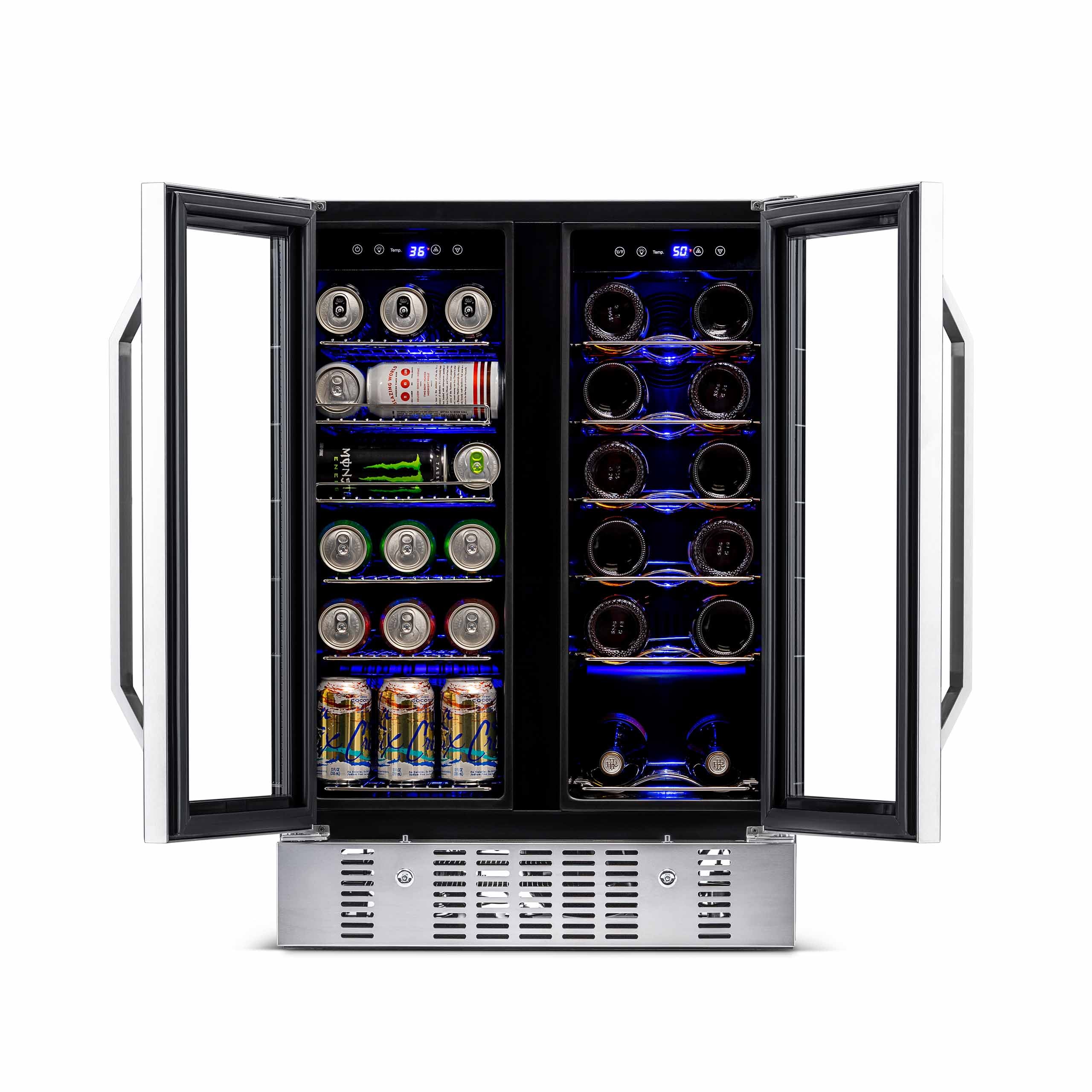 Newair® 58 Can 18 Bottle Built-in Dual Zone Beverage Refrigerator - Perfect for Home Bars, Offices, and Entertaining Spaces
