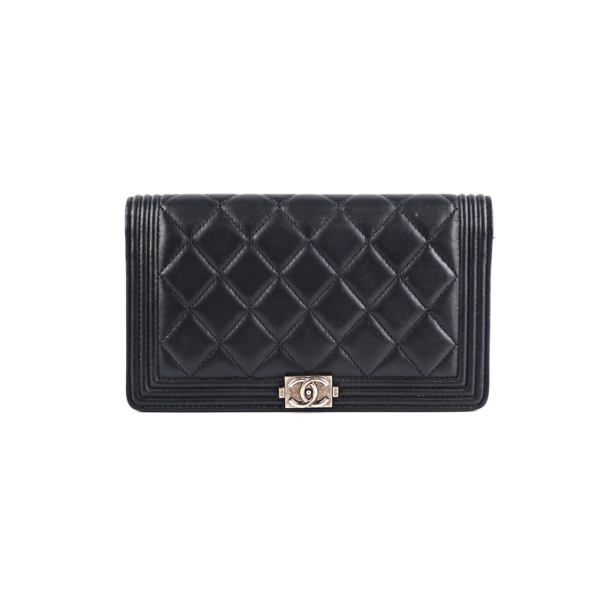 Chanel Boy Black Lambskin Wallet - Luxury Designer Womens Handbag for Everyday Use & Special Occasions