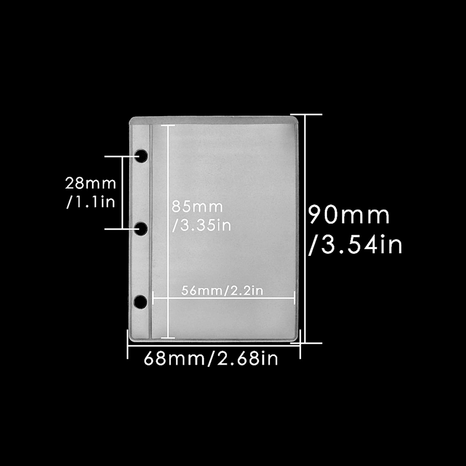 Mogoostry A9 Mini Binder Pockets - 12 Pack Frosted Plastic Sheet Protectors, 3-Hole Top Open Sleeves for 3-Ring Binders (2.2