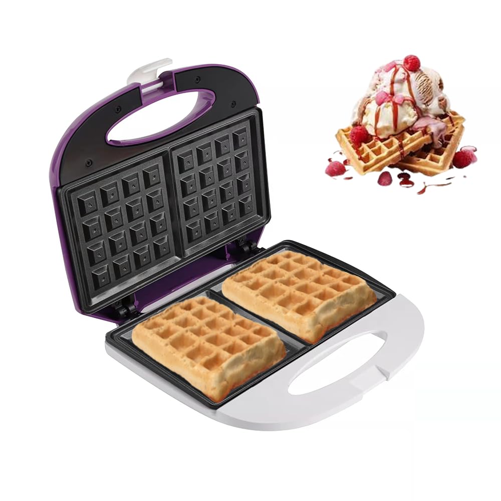 Non-Stick Waffle Maker with LED On/Off Indicator - 820W Fast & Tasty Waffle Iron for Quick Breakfast, Brunch, or Dessert | Perfect for Home, Office, or Gifting