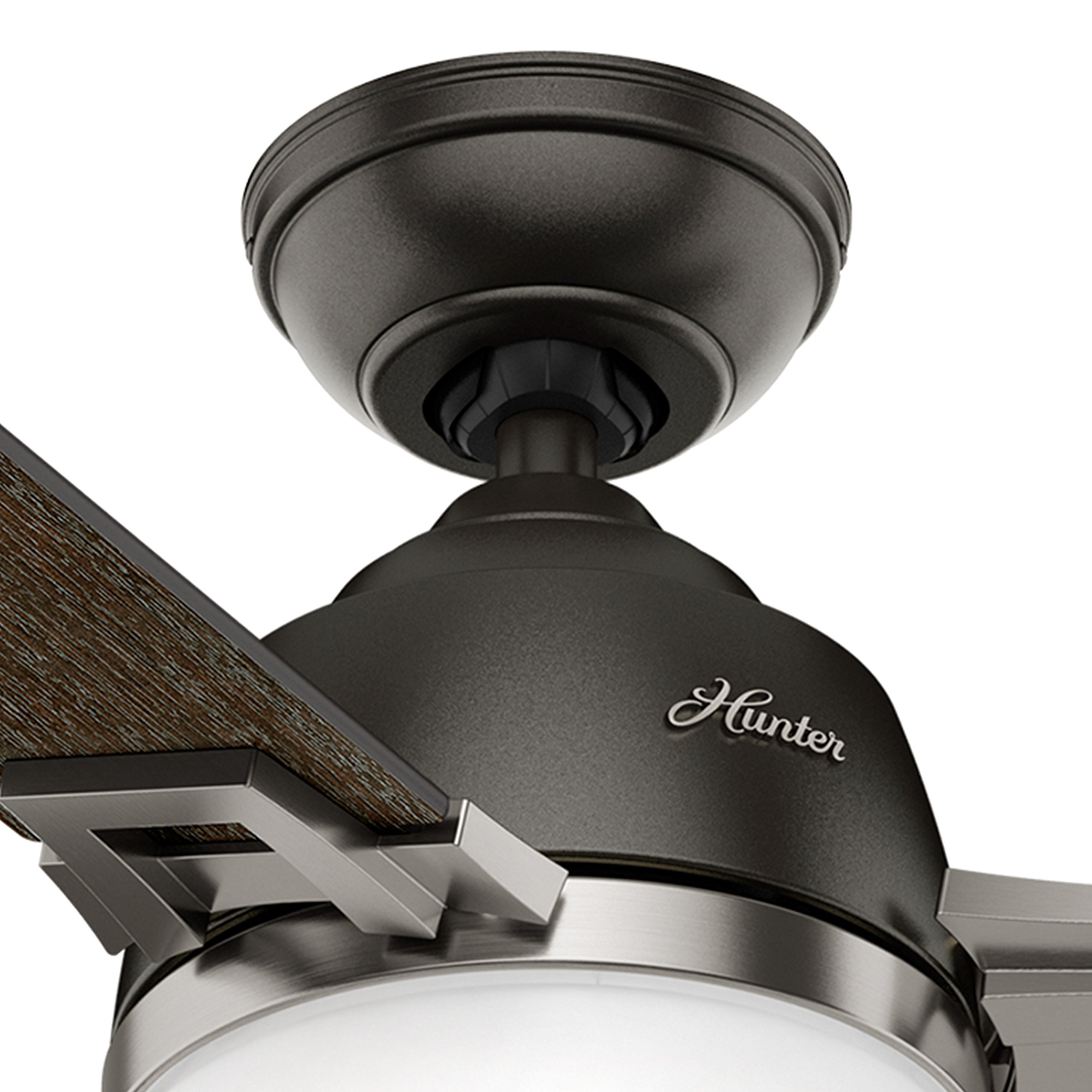 Hunter Fan 48 Inch Modern Ceiling Fan with LED Light Kit & Remote Control - Noble Bronze Finish | Energy Efficient Cooling for Living Room, Bedroom & Office (Renewed)