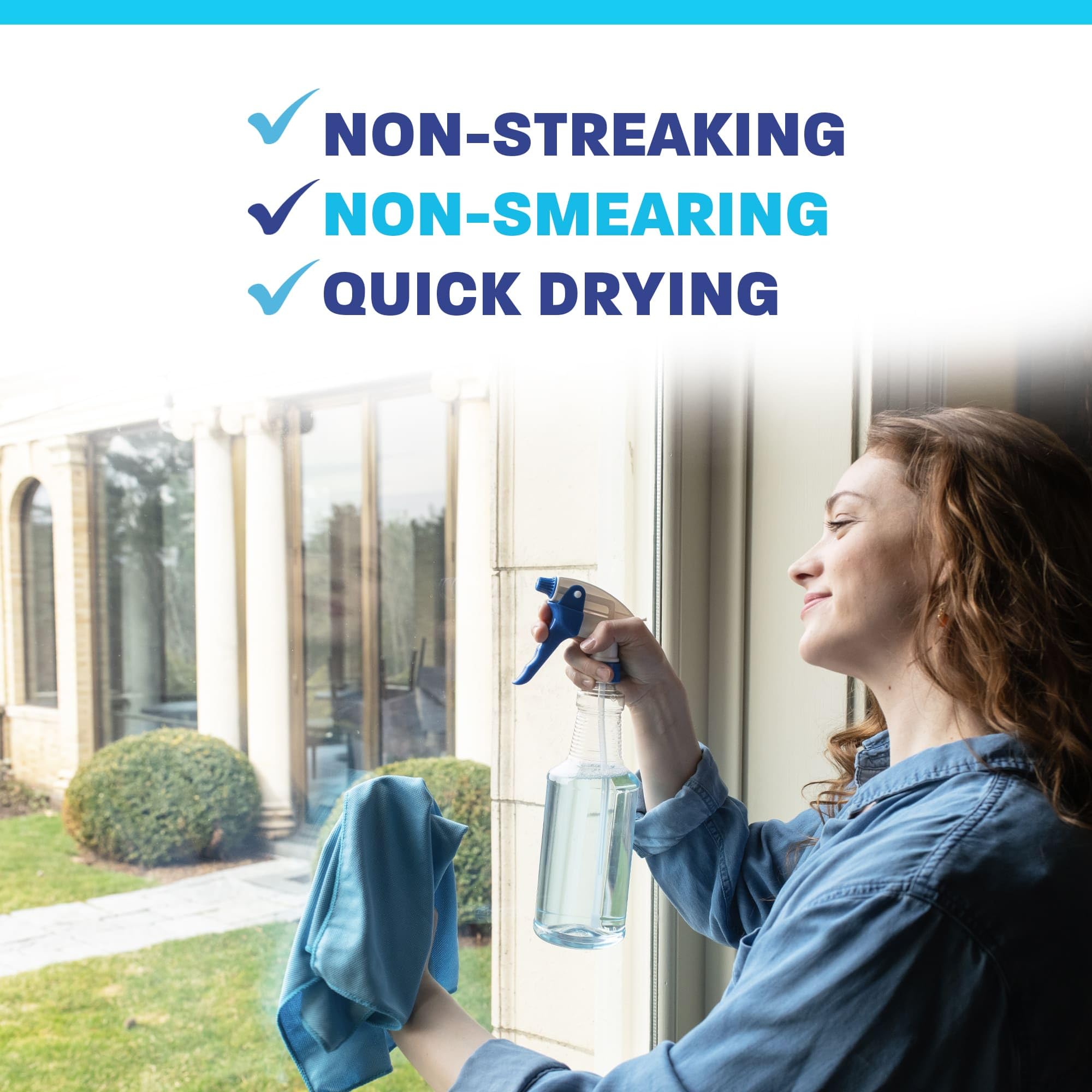 Zogics Non-Ammoniated Glass Cleaner Concentrate - 6 Pack (32 oz Each) - Makes 10 Gallons per Bottle - ECOLOGO Certified - Ideal for Commercial Windows, Mirrors & Glass Surfaces