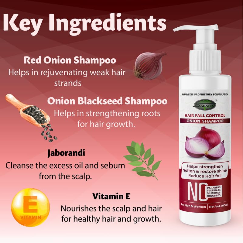Onion Hair Fall Shampoo for Hair Growth & Scalp Repair - Paraben-Free Treatment for Dry, Damaged Hair | 100ml Bottle | Promotes Thicker, Healthier Hair | Ideal for Daily Use & Hair Loss Prevention