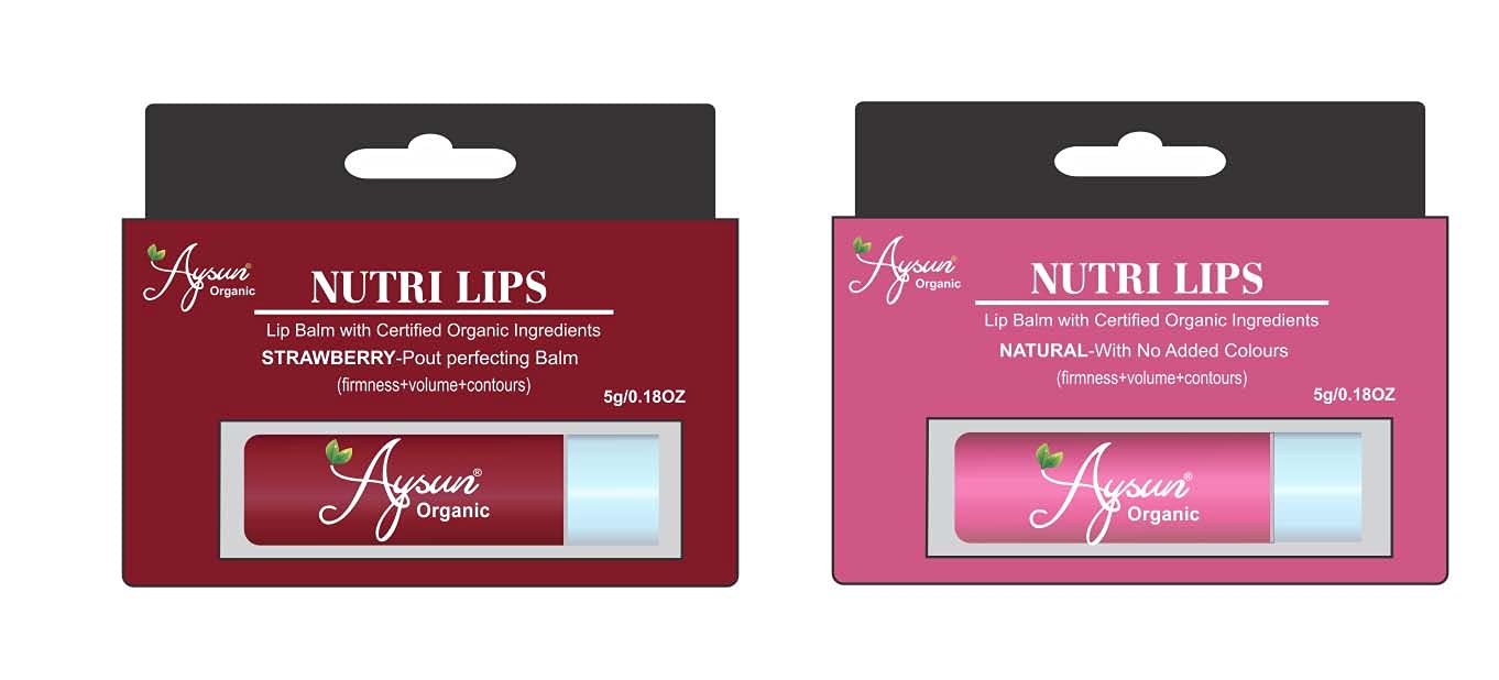 Organic Strawberry & Natural Lip Balm Combo Pack - Certified Organic Ingredients for Hydration & Soft Lips - Perfect for Daily Use, Gifts & Travel