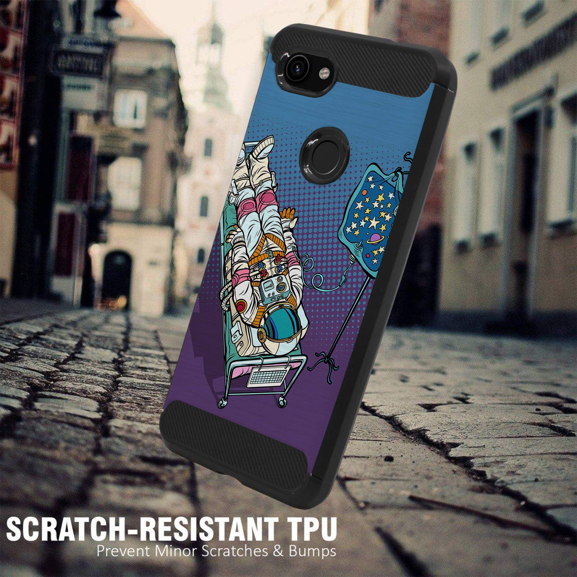 Google Pixel 3A XL Case - Slim TPU Cover with Astronaut Design for Daily Protection