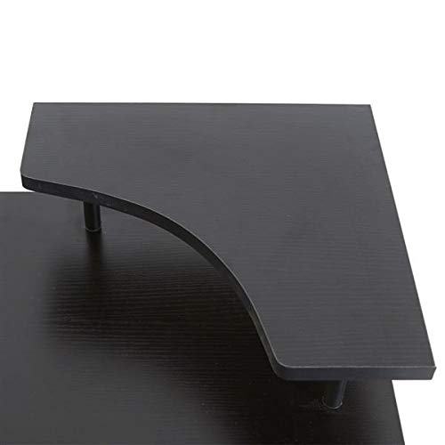 Black Melamine Computer Desk with Drawers - Sturdy Workstation for Home Office, Gaming & Study - Space-Saving Modern Design for Small Rooms