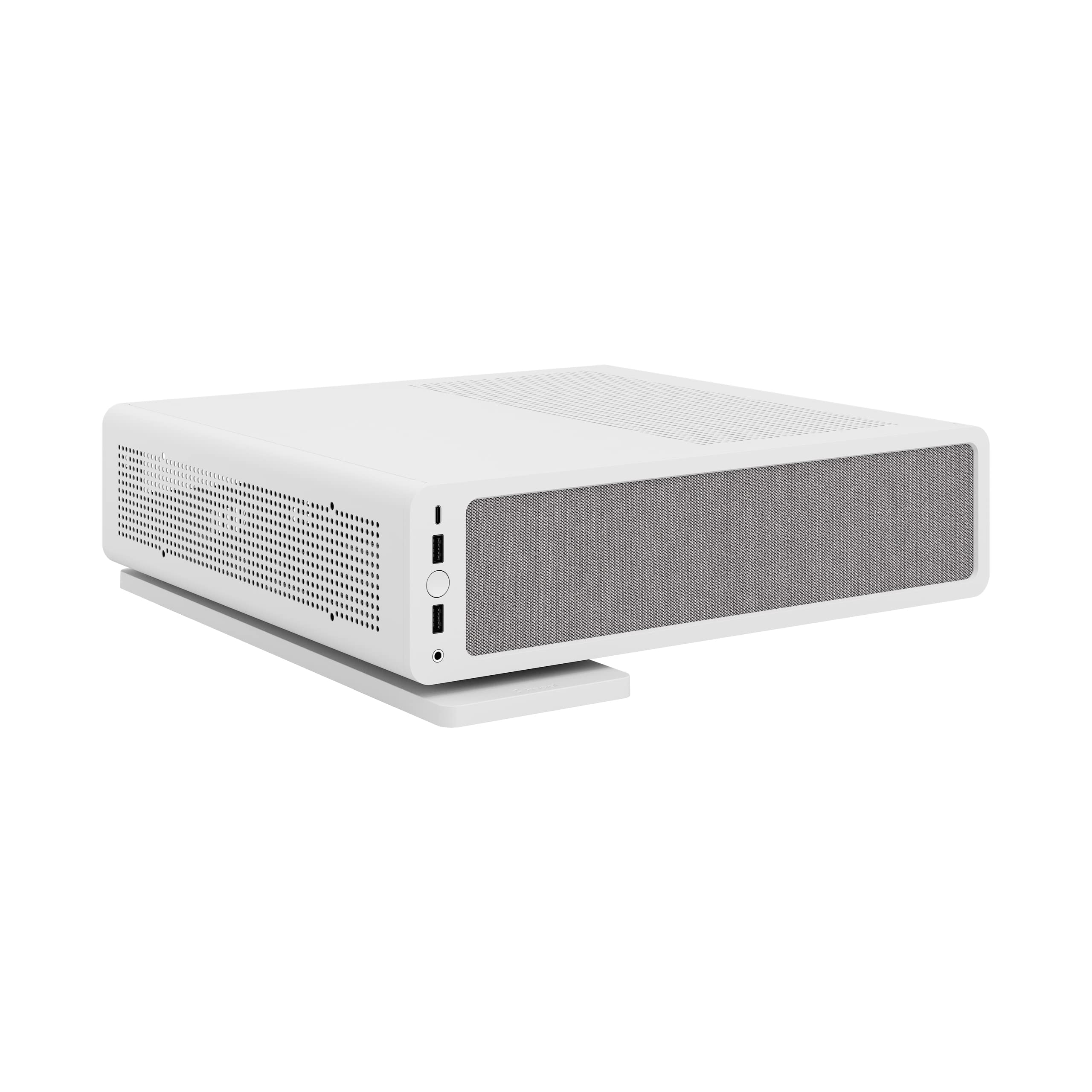 Fractal Design Ridge White ITX PC Case - PCIe 4.0 Riser Card & 2x140mm PWM Fans Included - USB Type-C - Compact Gaming Computer Case for Home Theater & Workstation Setup