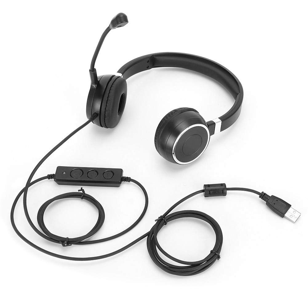 Topiky USB Communication Headset with Microphone & Soft Ear Cushions - Noise Cancelling Call Center Headphones for Online Chat, Teaching, Remote Work & Customer Service (USB Wired PC Computer Headset)
